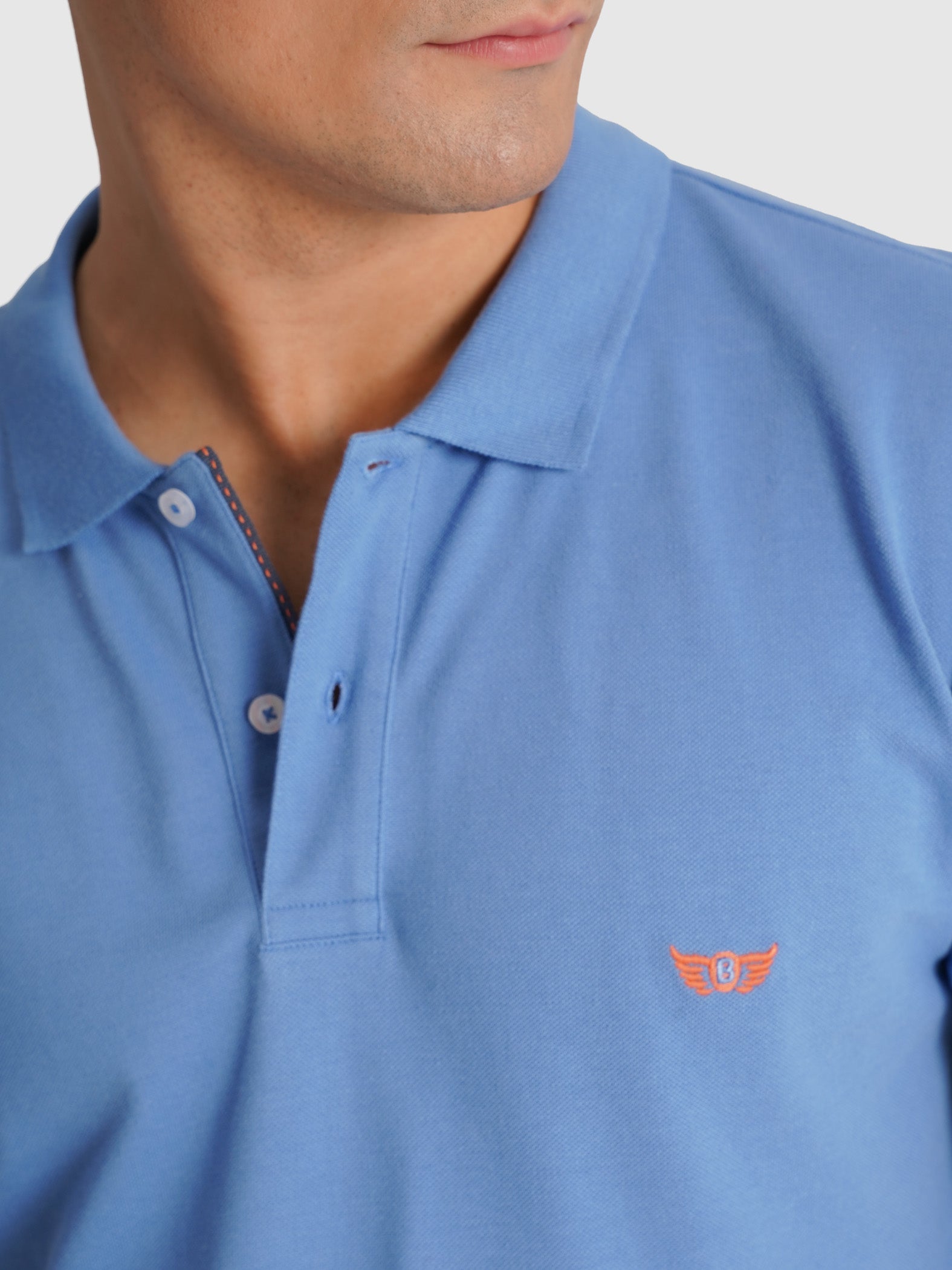 POLO PIQUET AZUL MANGA CURTA REGULAR FIT MR. BLUE