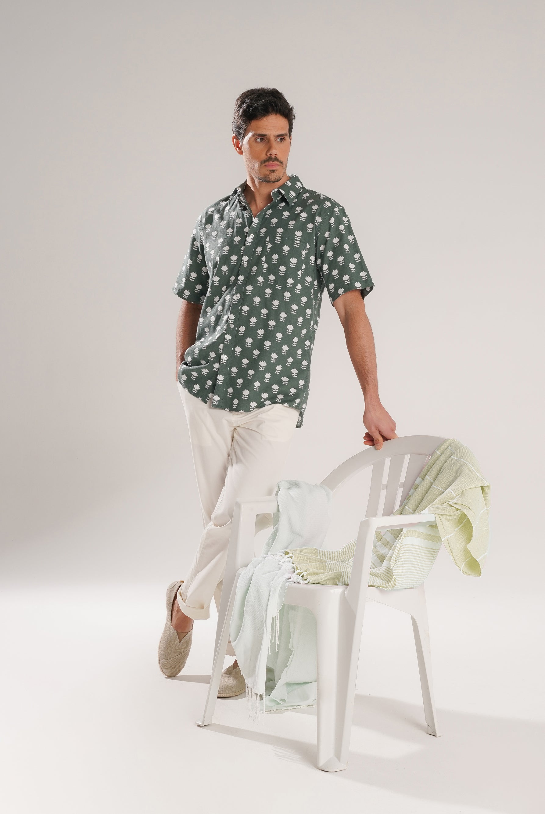 CAMISA VERDE MANGA CURTA REGULAR FIT MR. BLUE