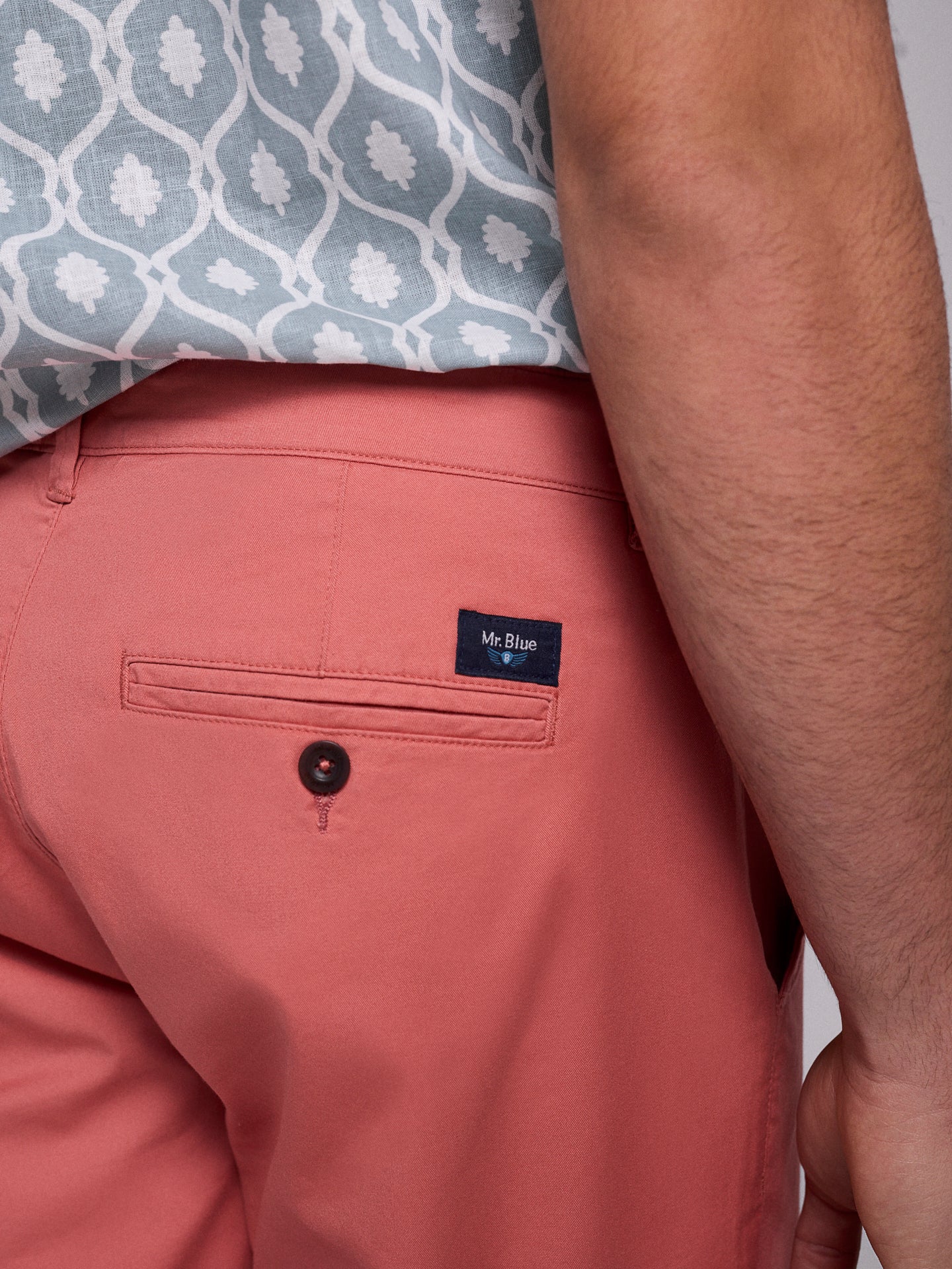 CALÇAS ALGODÃO ROSAS REGULAR FIT MR. BLUE