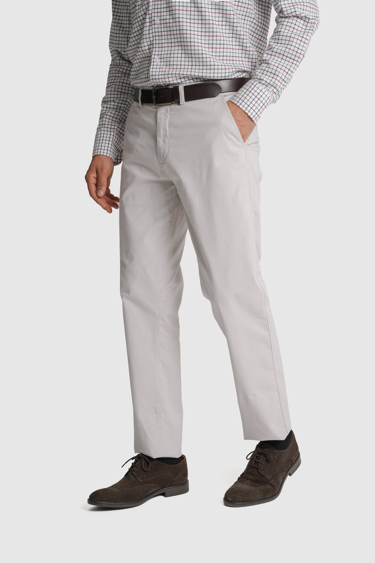 CALÇAS ALGODÃO SLIM FIT BEGES LISAS MR. BLUE