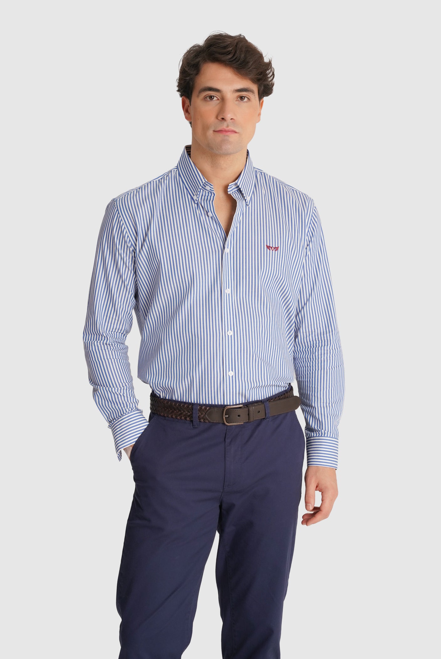 CAMISA TWILL AZUL MANGA COMPRIDA REGULAR FIT MR. BLUE