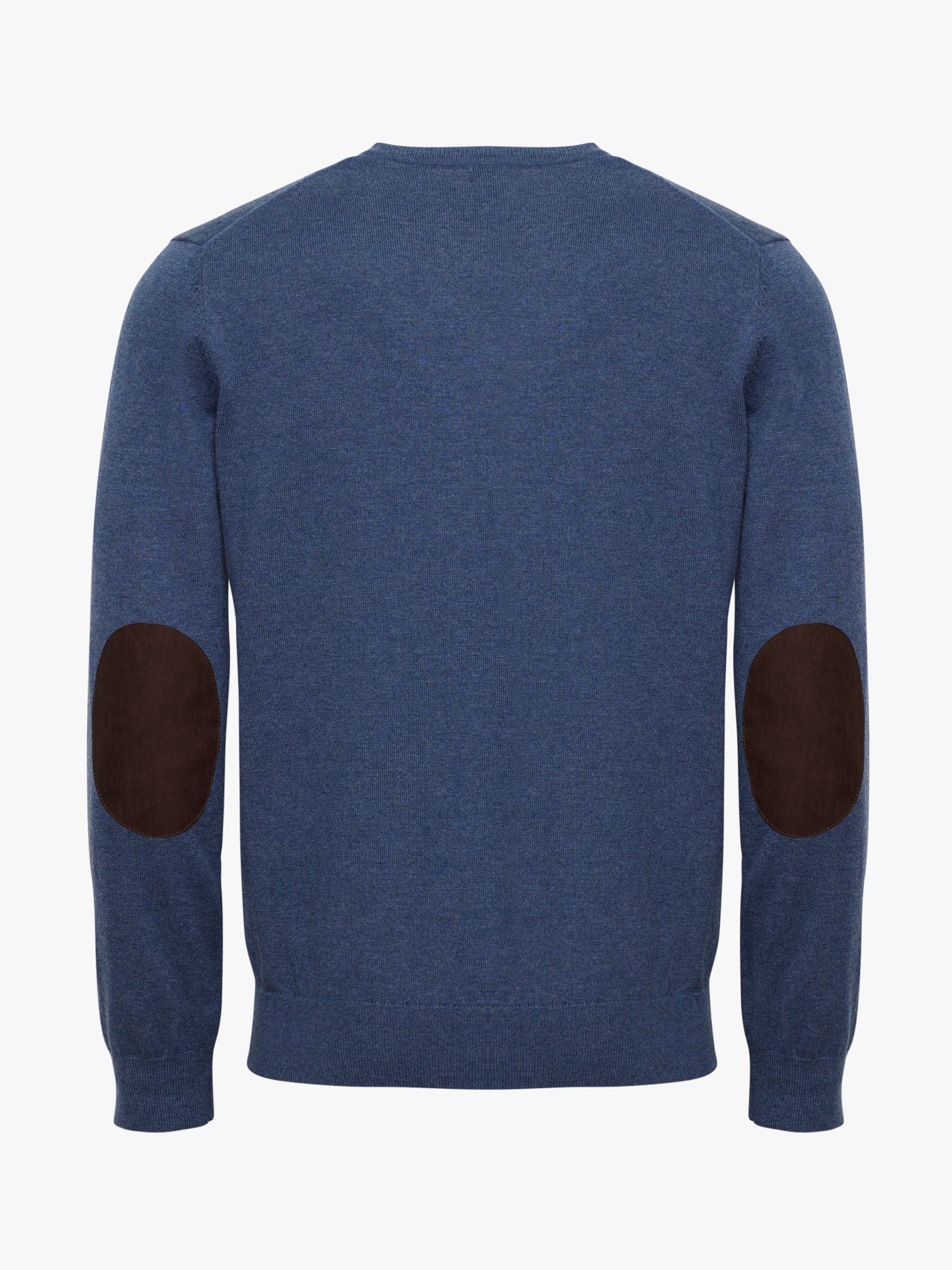 PULLOVER FINO AZUL COM COTOVELEIRA REGULAR FIT MR. BLUE