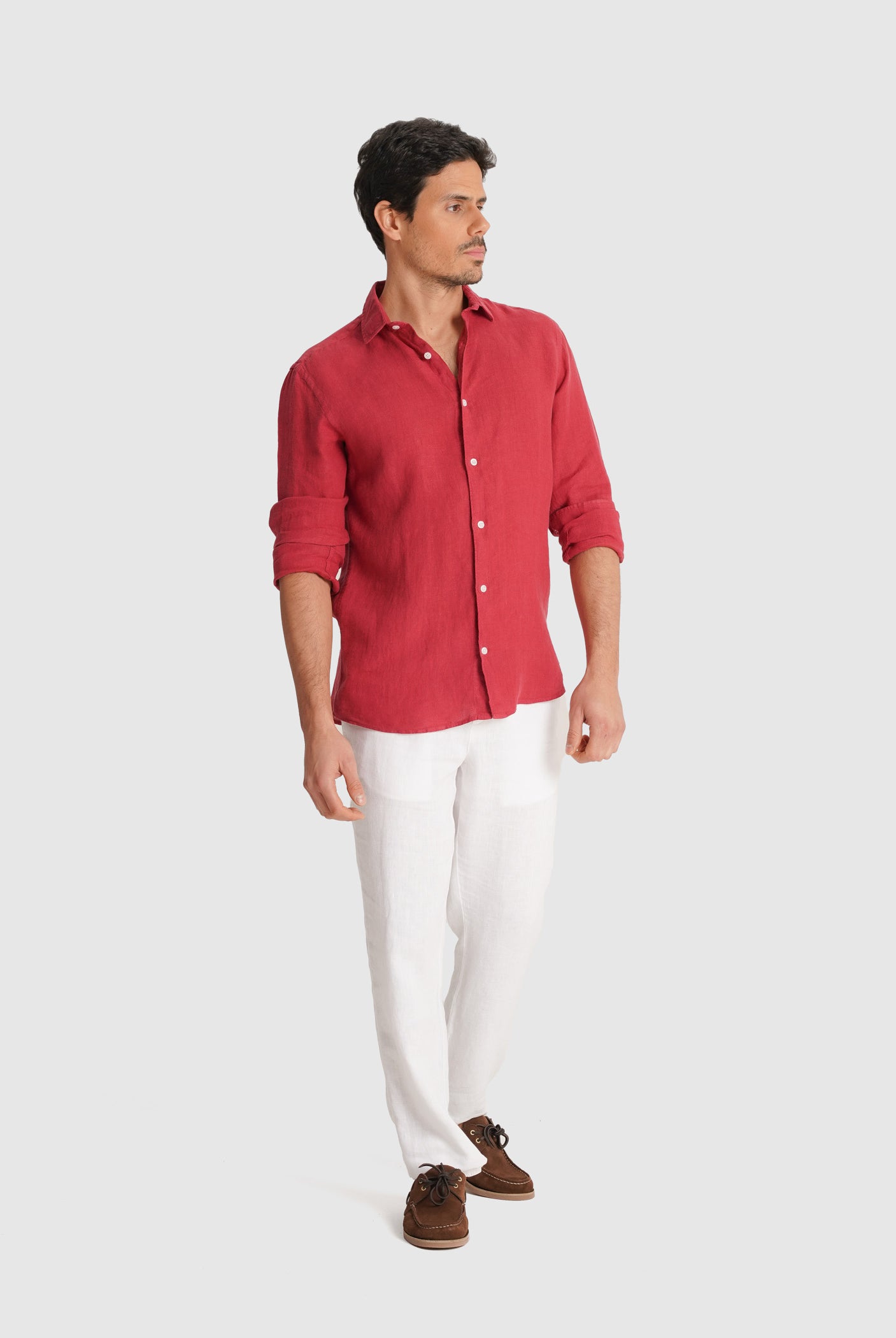 CAMISA BORDEAUX MANGA COMPRIDA TAILORED FIT MARK BELLUCCI