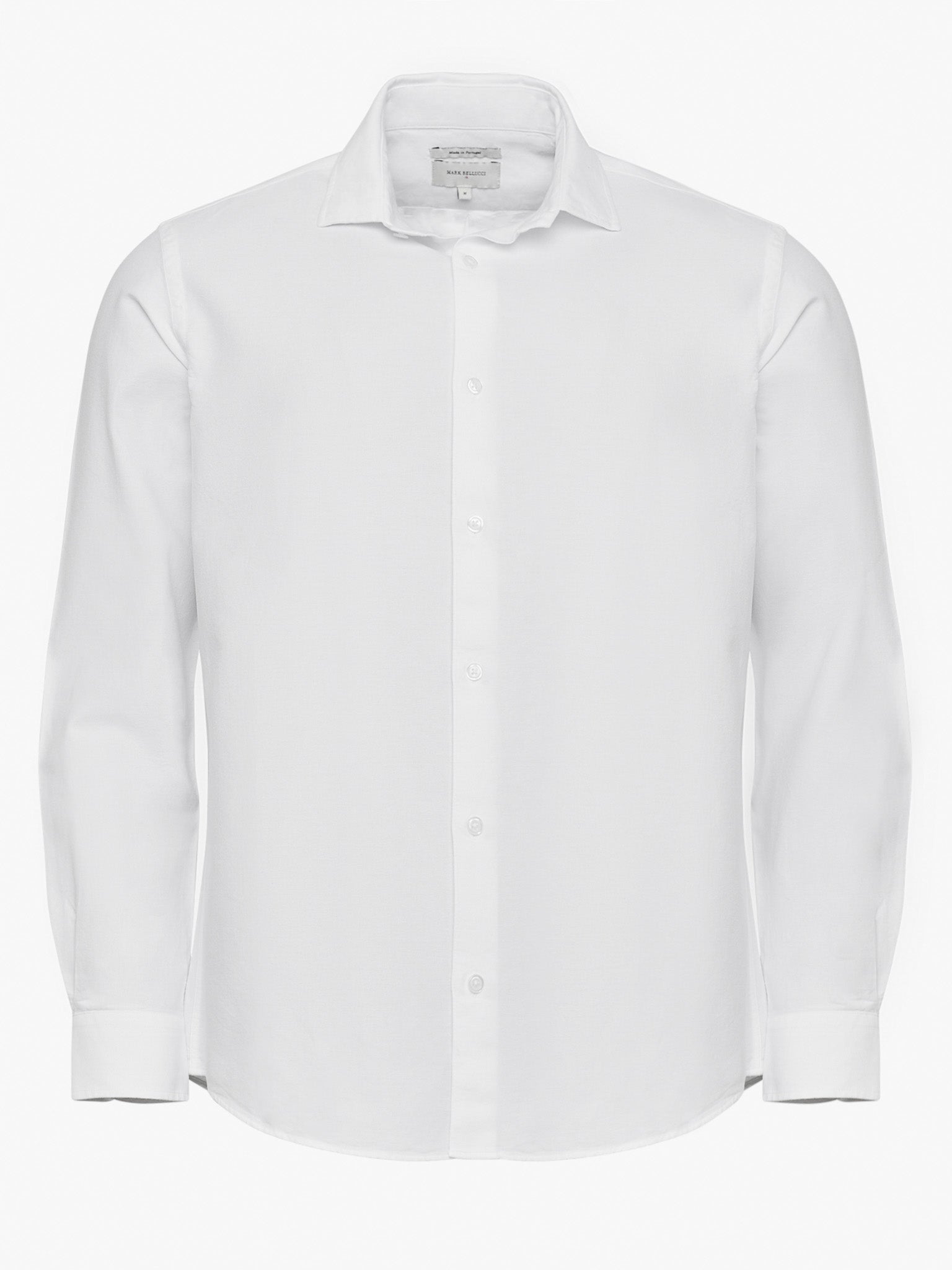 CAMISA ALGODÃO REGULAR FIT BRANCA LISA MARK BELLUCCI