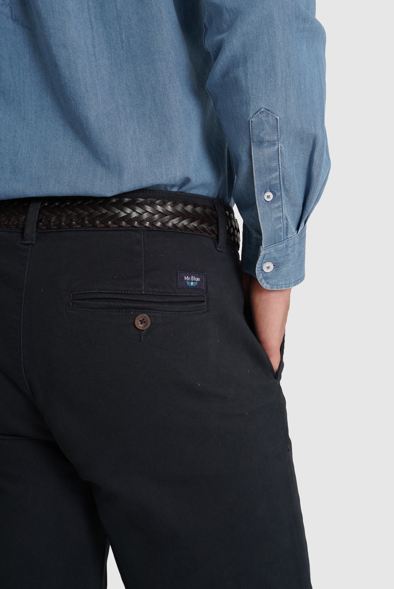 Calça Algodão Azuis Regular Fit Mr. Blue