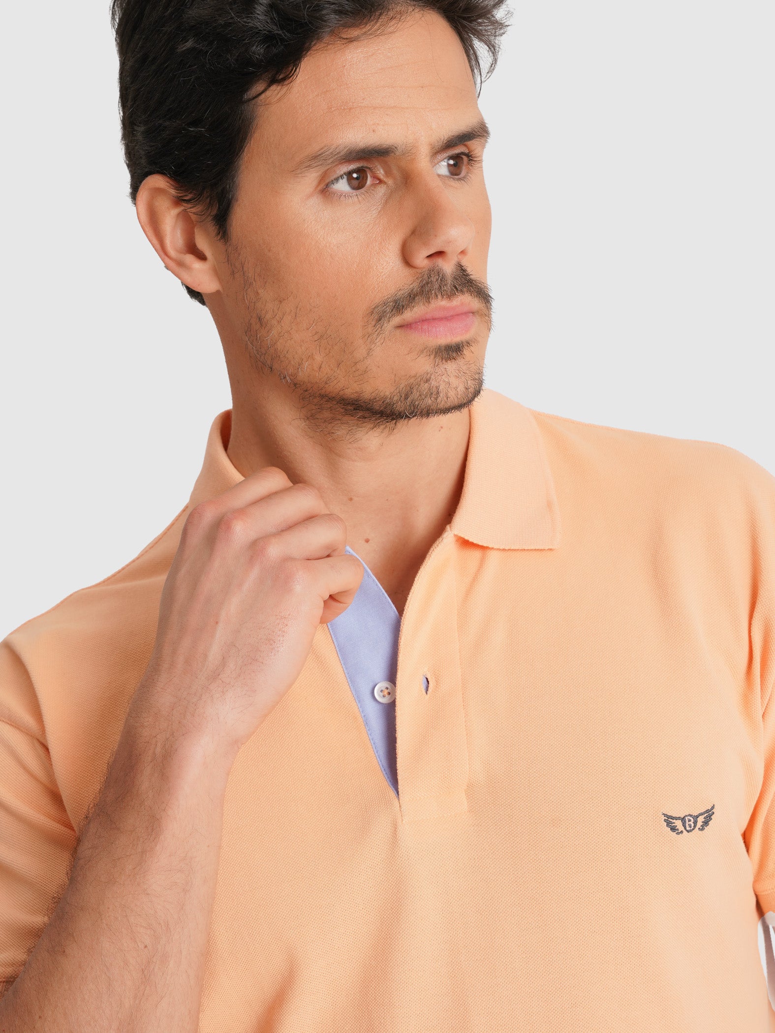 ORANGE PIQUET POLO SHORT SLEEVE REGULAR FIT MR. BLUE
