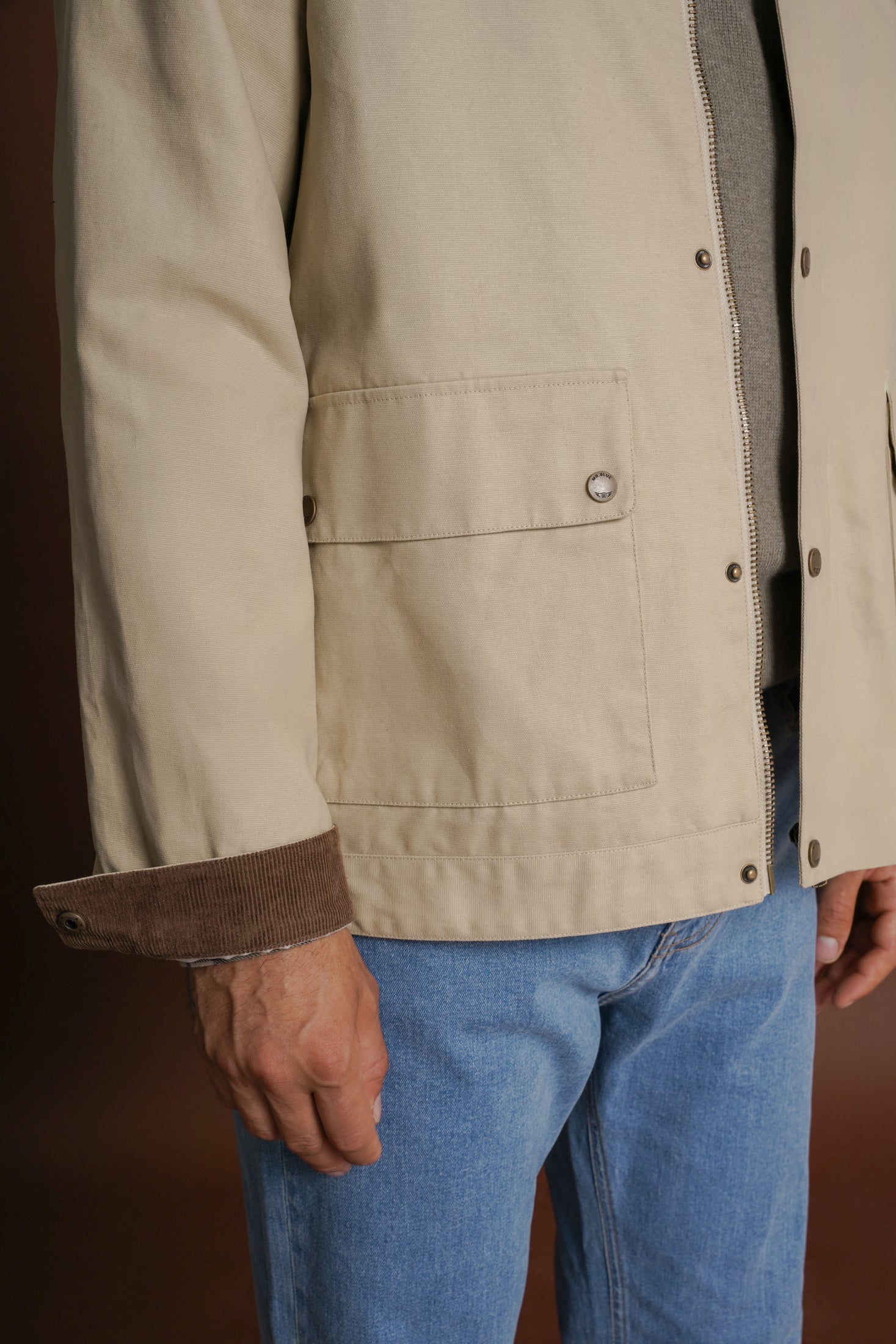 SOBRETUDO ALGODÃO REGULAR FIT CRU LISO MR. BLUE