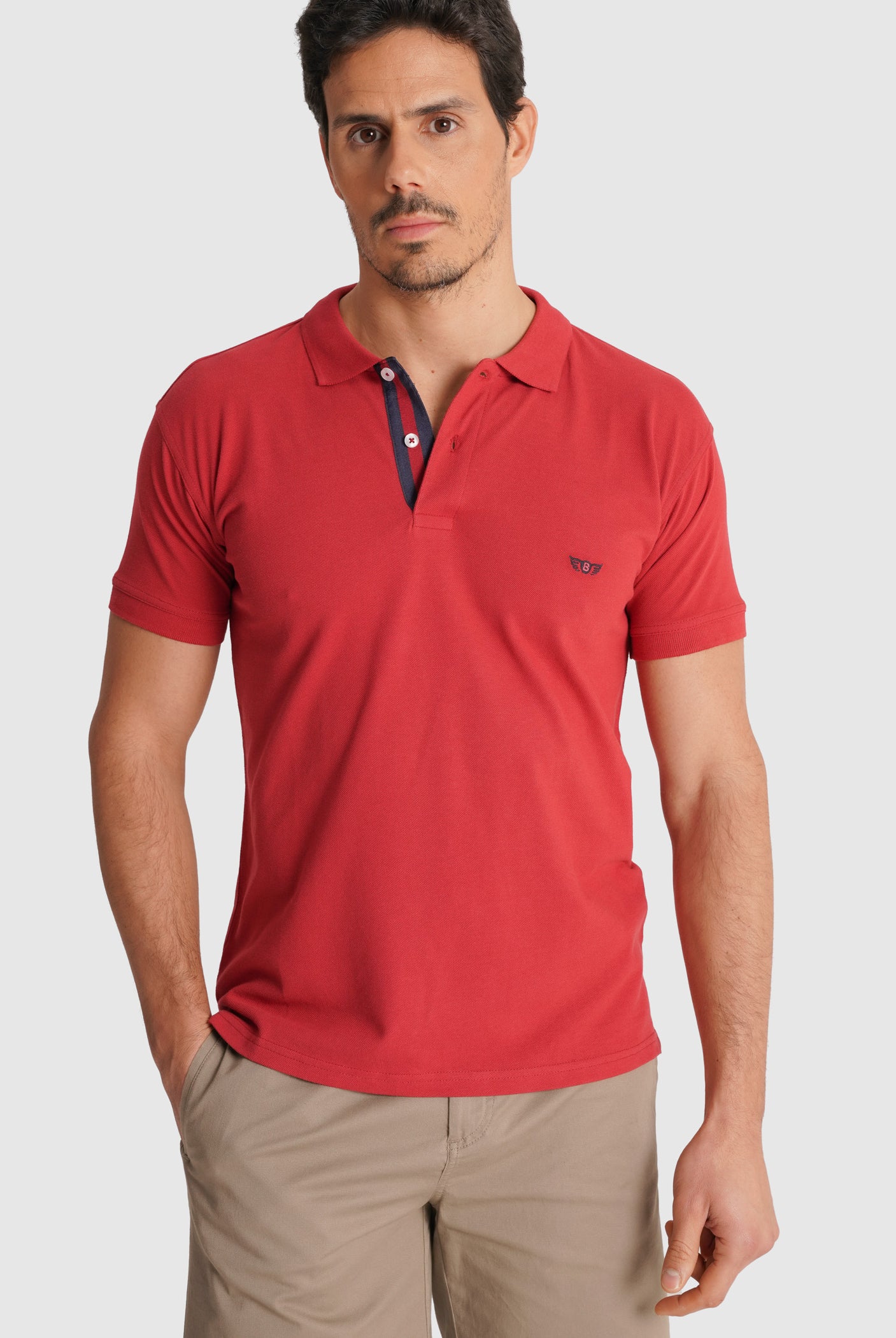 POLO PIQUET VERMELHO MANGA CURTA REGULAR FIT MR. BLUE