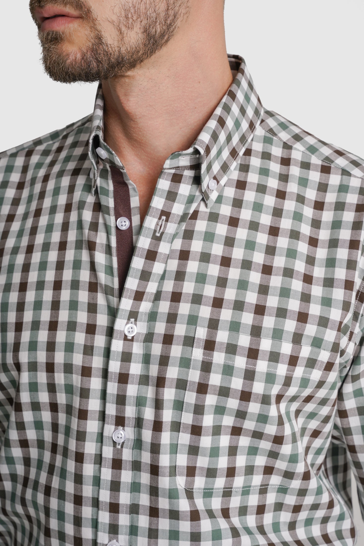 CAMISA ALGODÃO REGULAR FIT CASTANHA QUADRADA MR. BLUE