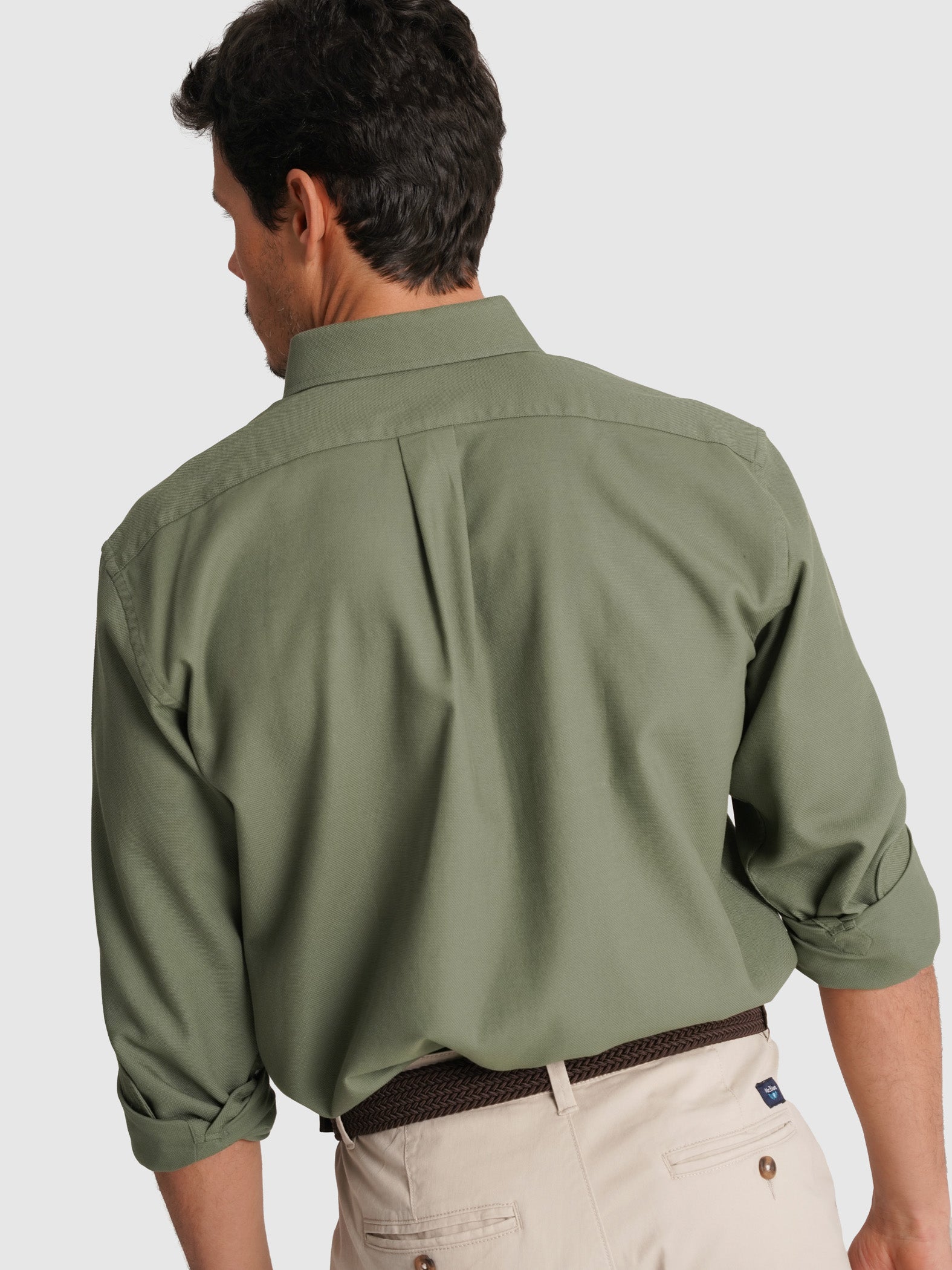 CAMISA ALGODÃO VERDE MANGA COMPRIDA REGULAR FIT MR. BLUE