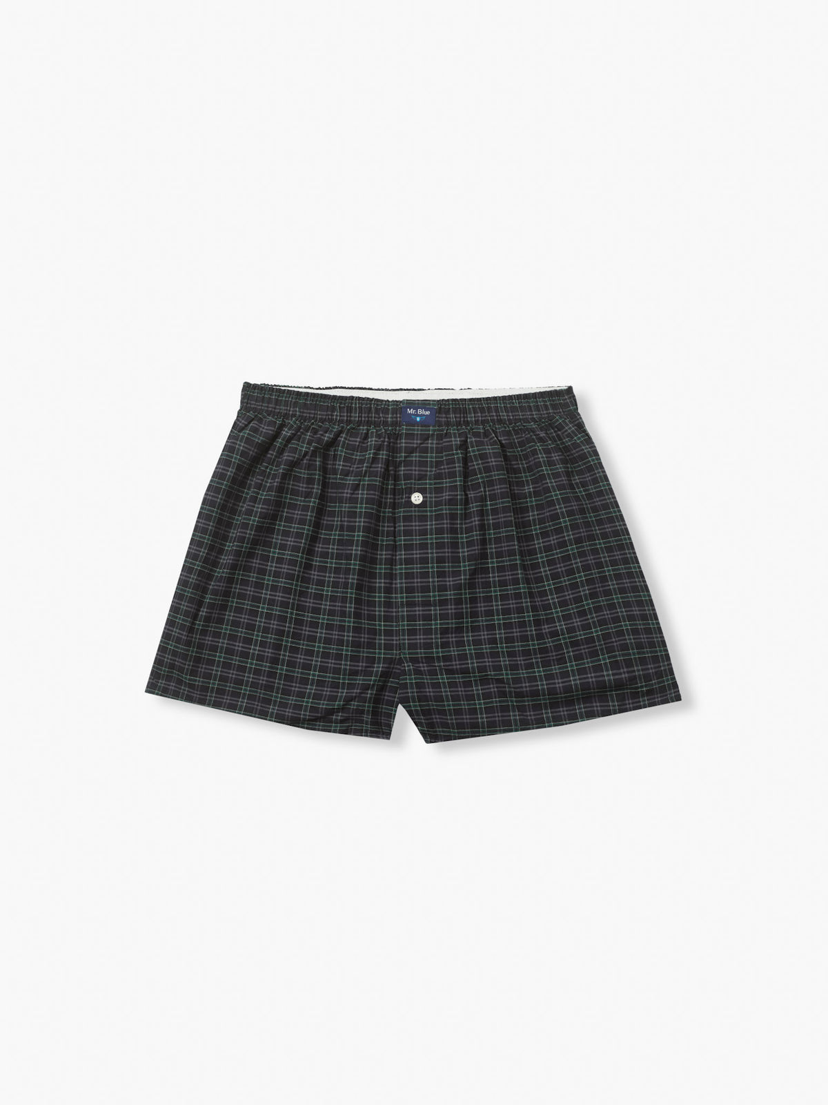 BOXERS ALGODÃO CLASSIC FIT AZUIS AOS QUADRADOS MR. BLUE