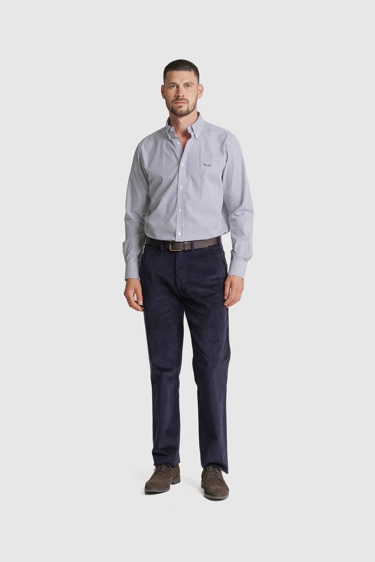 CALÇAS ALGODÃO CLASSIC FIT AZUIS LISAS MR. BLUE