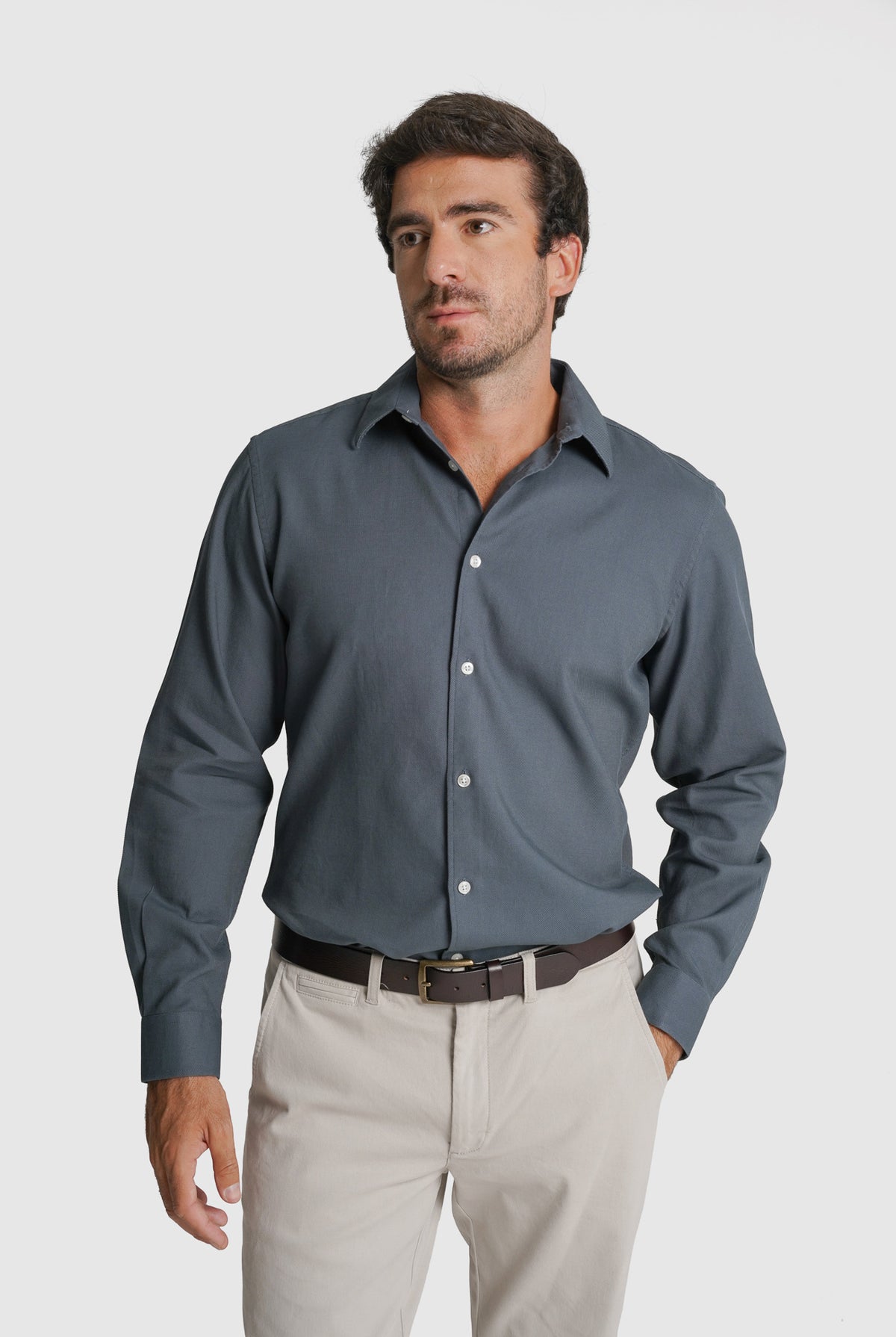CAMISA ESTRUTURADA TAILORED FIT VERDE LISA MR. BLUE