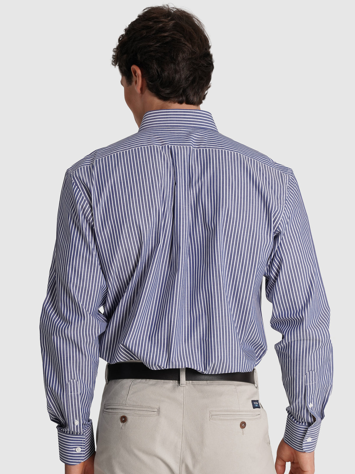 CAMISA TWILL REGULAR FIT AZUL ÀS RISCAS MR. BLUE