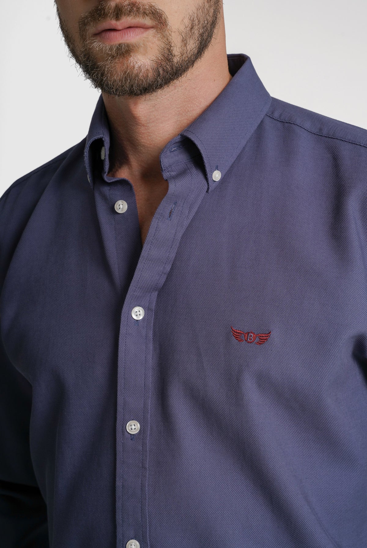 CAMISA ESTRUTURADA REGULAR FIT AZUL LISA MR. BLUE