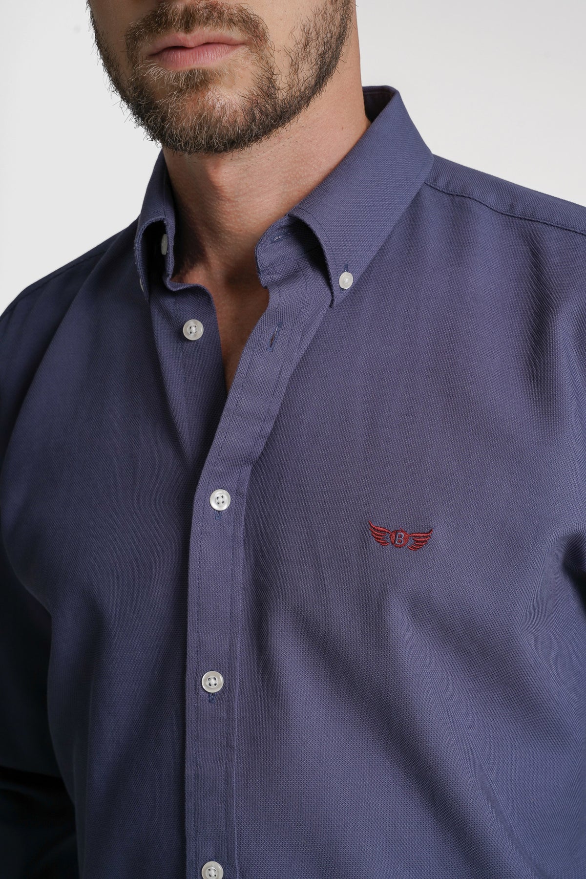 CAMISA ESTRUTURADA REGULAR FIT AZUL LISA MR. BLUE