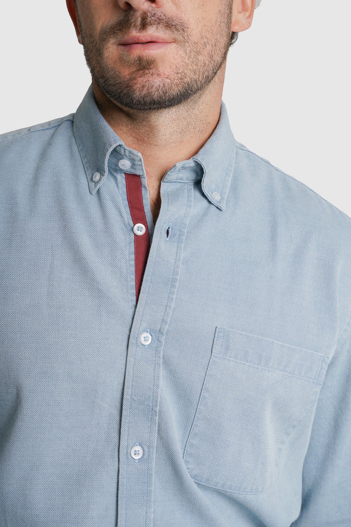 CAMISA GANGA REGULAR FIT AZUL LISA MR. BLUE