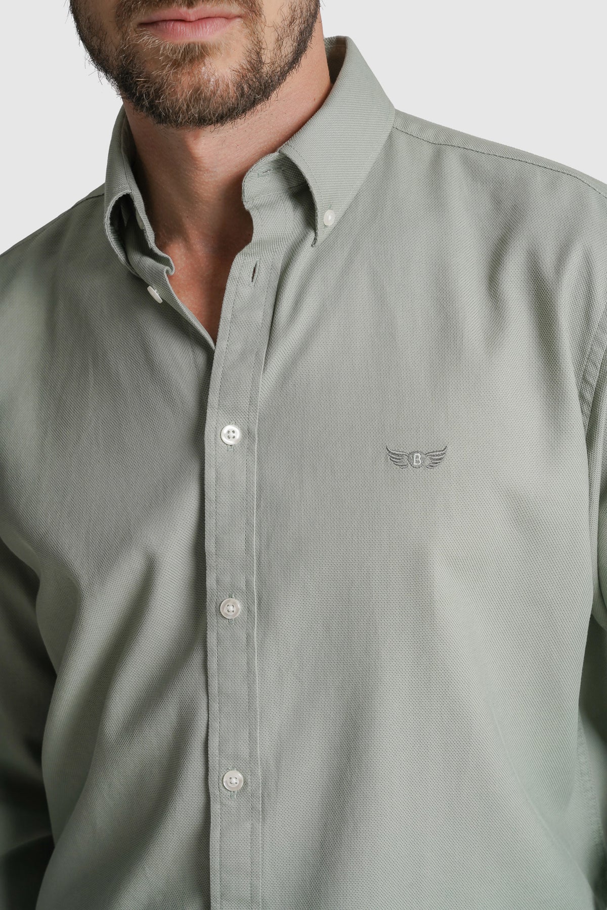 CAMISA ESTRUTURADA REGULAR FIT VERDE LISA MR. BLUE