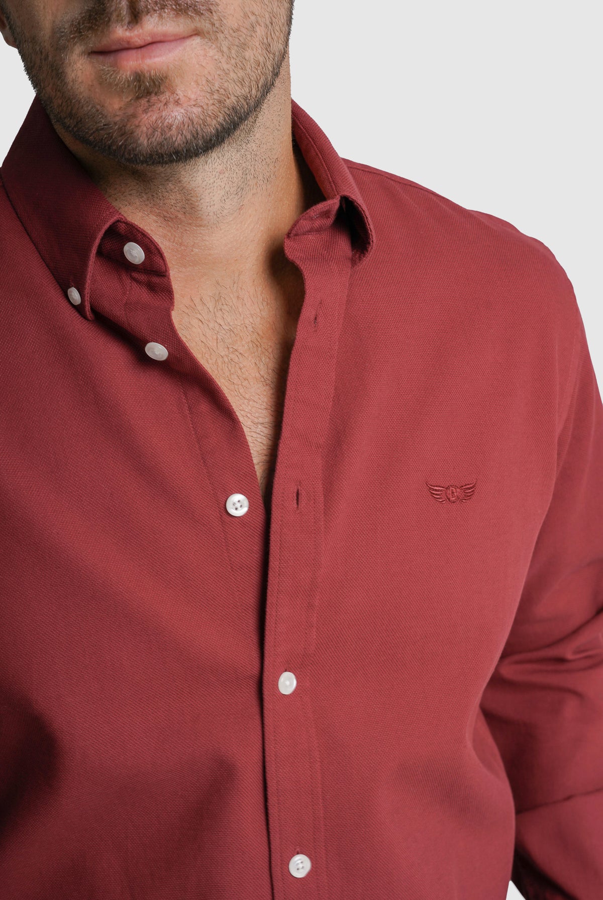CAMISA ESTRUTURADA REGULAR FIT BORDEAUX LISA MR. BLUE