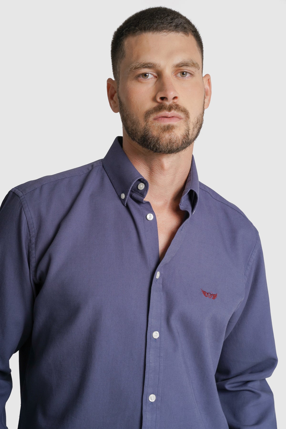 CAMISA ESTRUTURADA REGULAR FIT AZUL LISA MR. BLUE