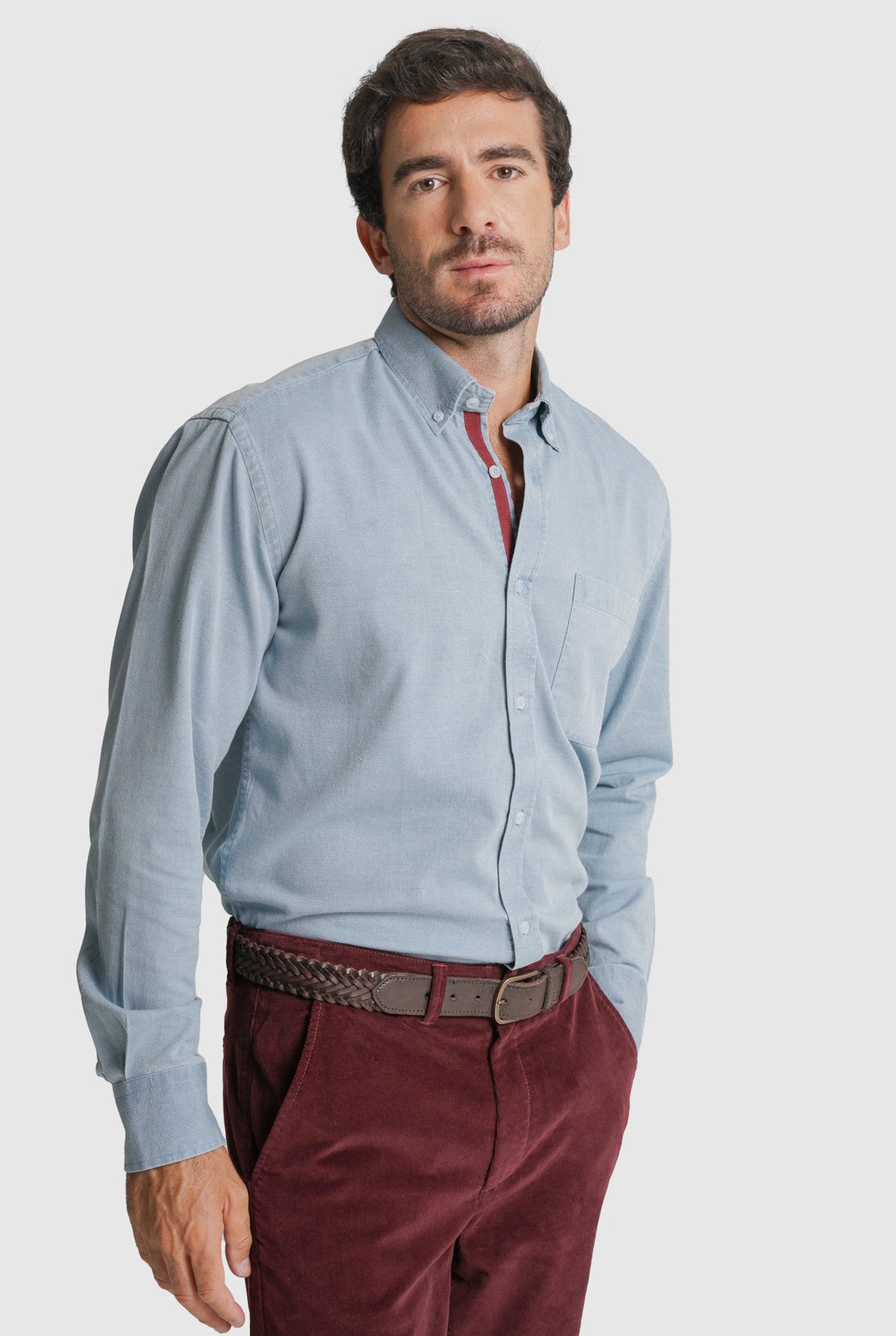 CAMISA GANGA REGULAR FIT AZUL LISA MR. BLUE