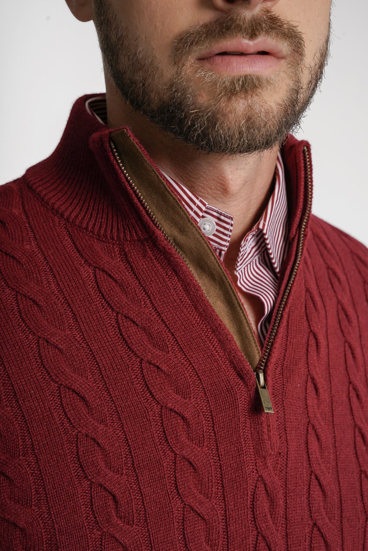 PULLOVER LÃ REGULAR FIT BORDEAUX LISO MR. BLUE