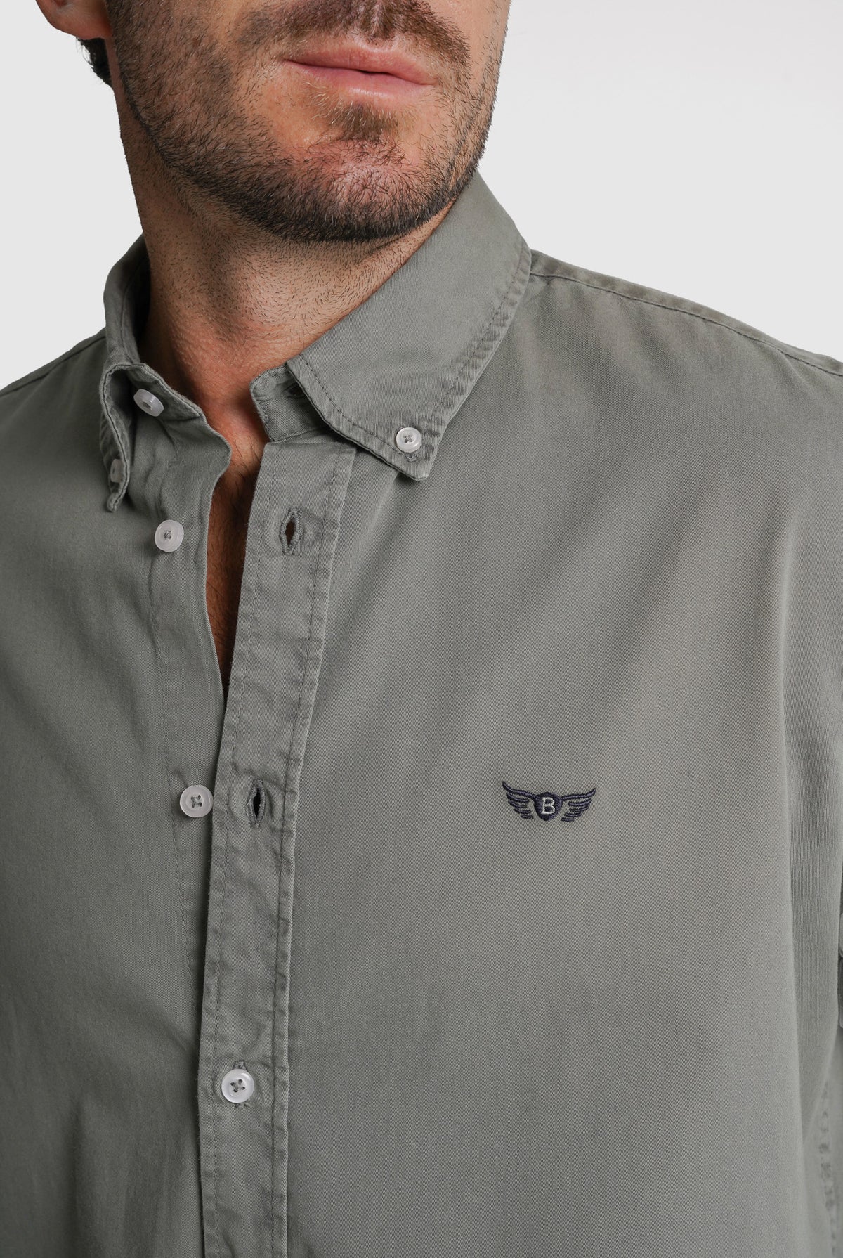CAMISA TWILL REGULAR FIT VERDE LISA MR. BLUE