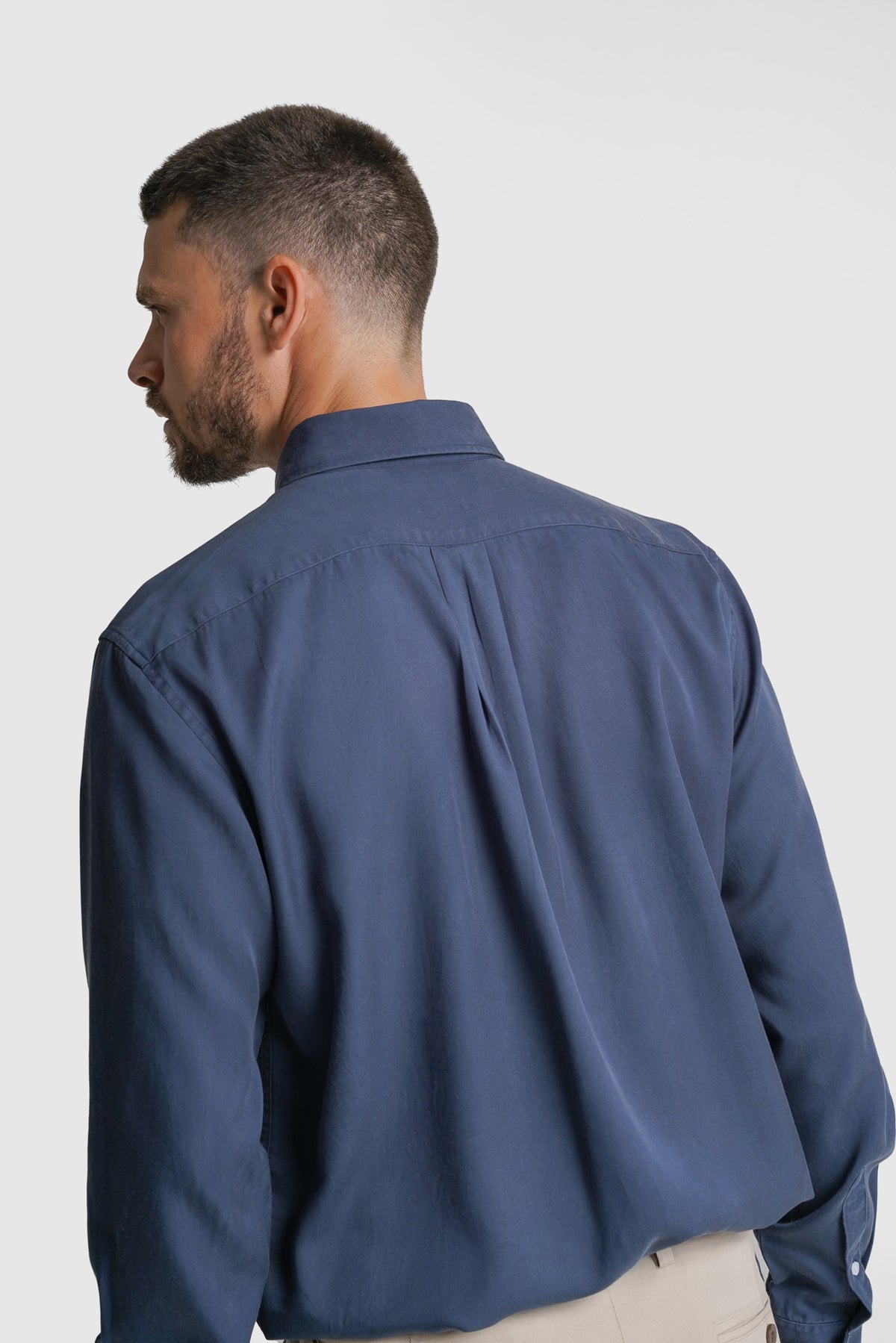 CAMISA ESTRUTURADA REGULAR FIT AZUL LISA MR. BLUE