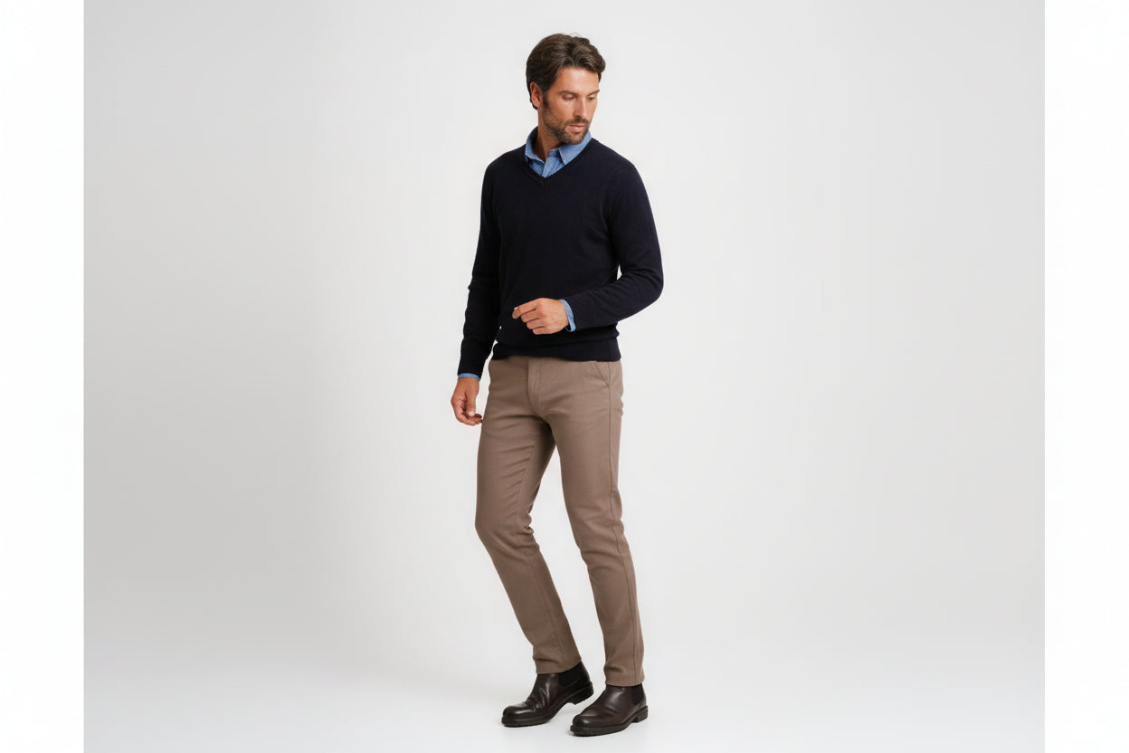 Pullover Lã Grosso Azul Mr. Blue