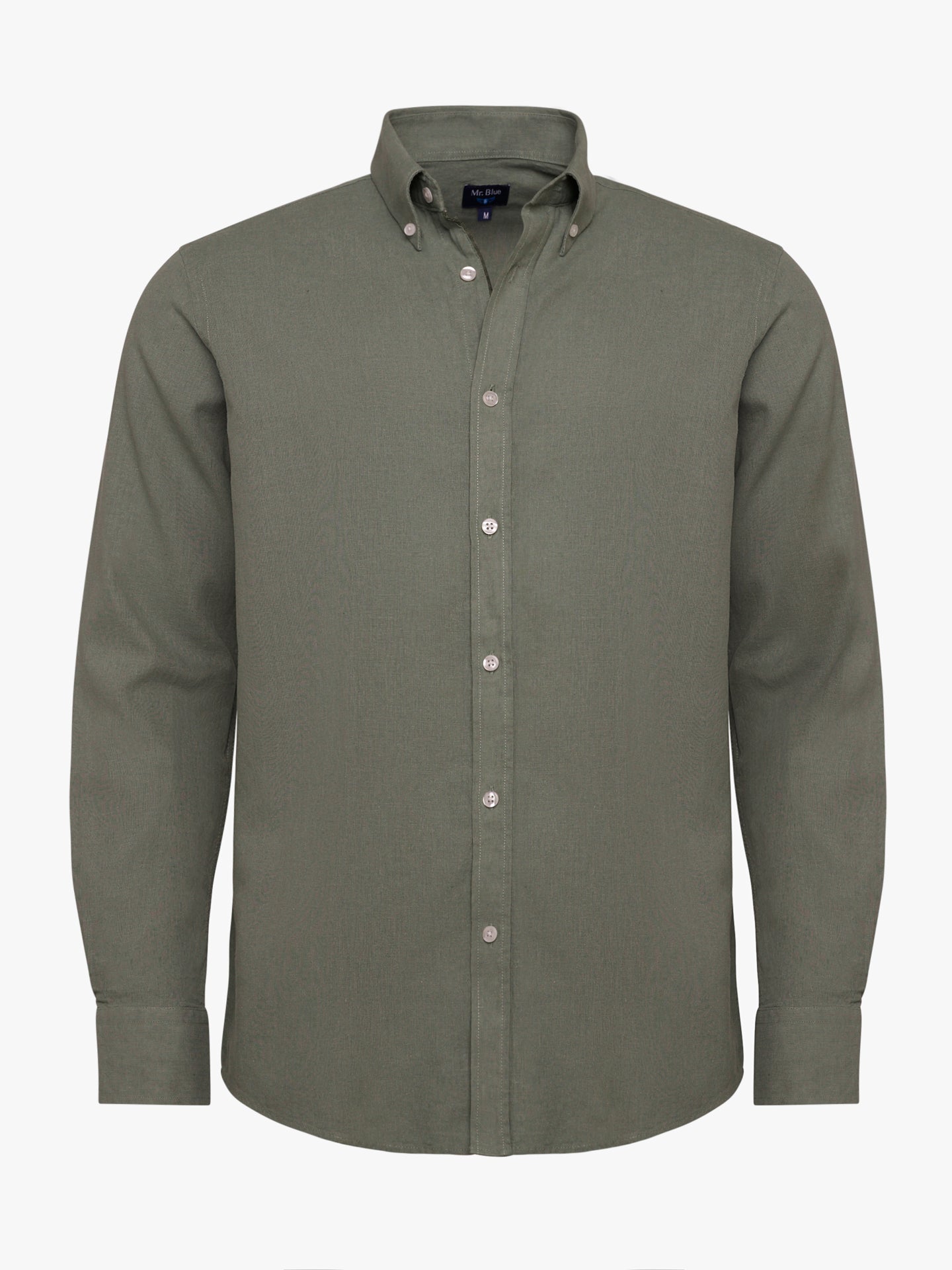 Mr. Blue Green Linen Regular Fit Shirt