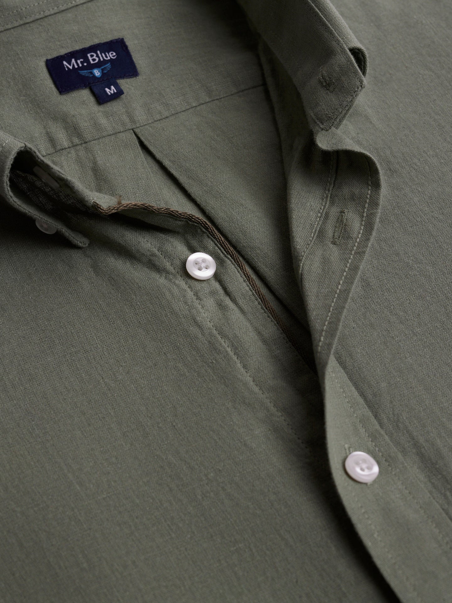 Mr. Blue Green Linen Regular Fit Shirt