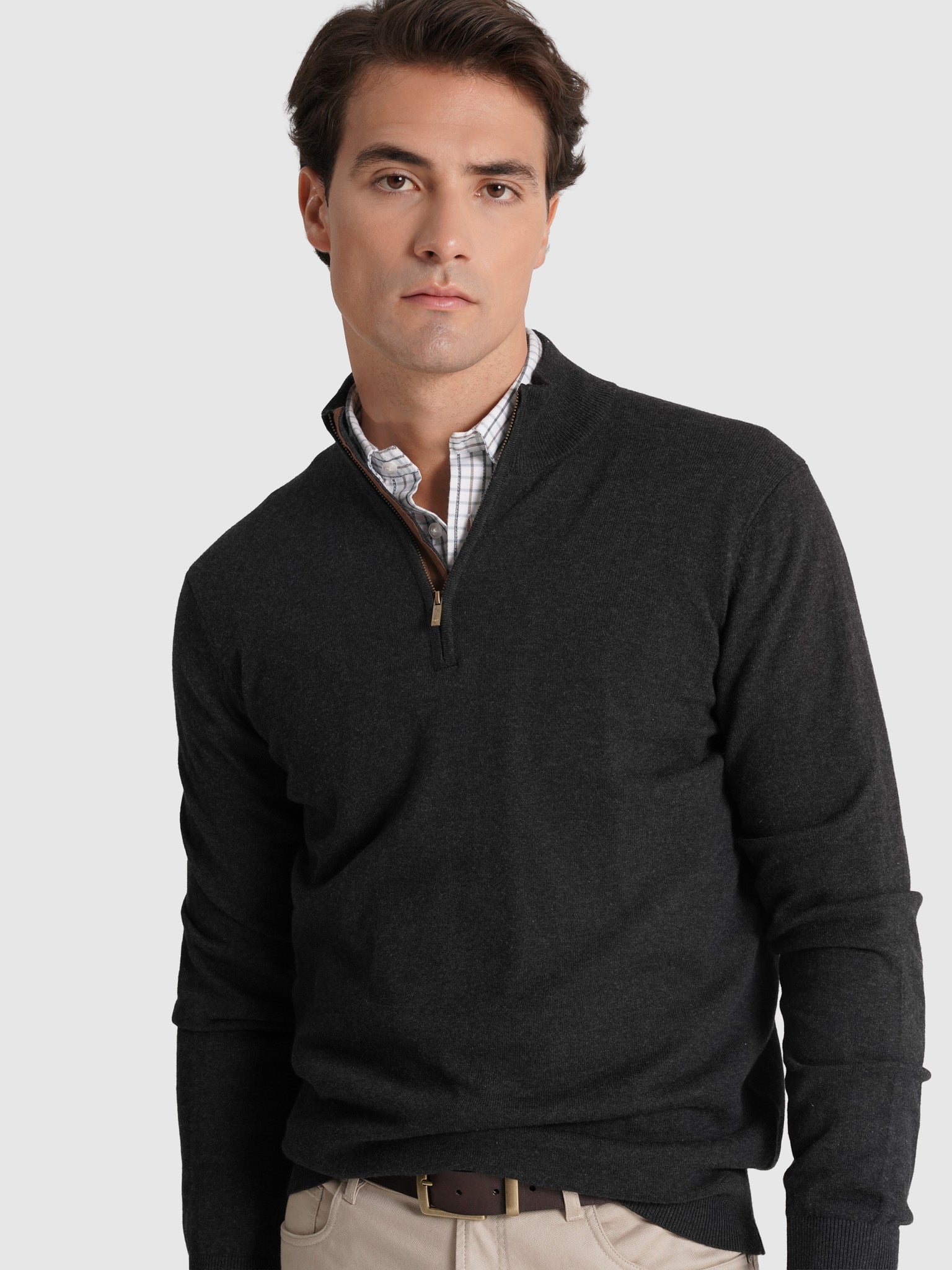 PULLOVER LÃ CINZENTO MANGA COMPRIDA REGULAR FIT MR. BLUE