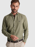 CAMISA ALGODÃO VERDE MANGA COMPRIDA REGULAR FIT MR. BLUE