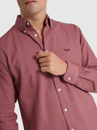 CAMISA ALGODÃO VERMELHA MANGA COMPRIDA REGULAR FIT MR. BLUE