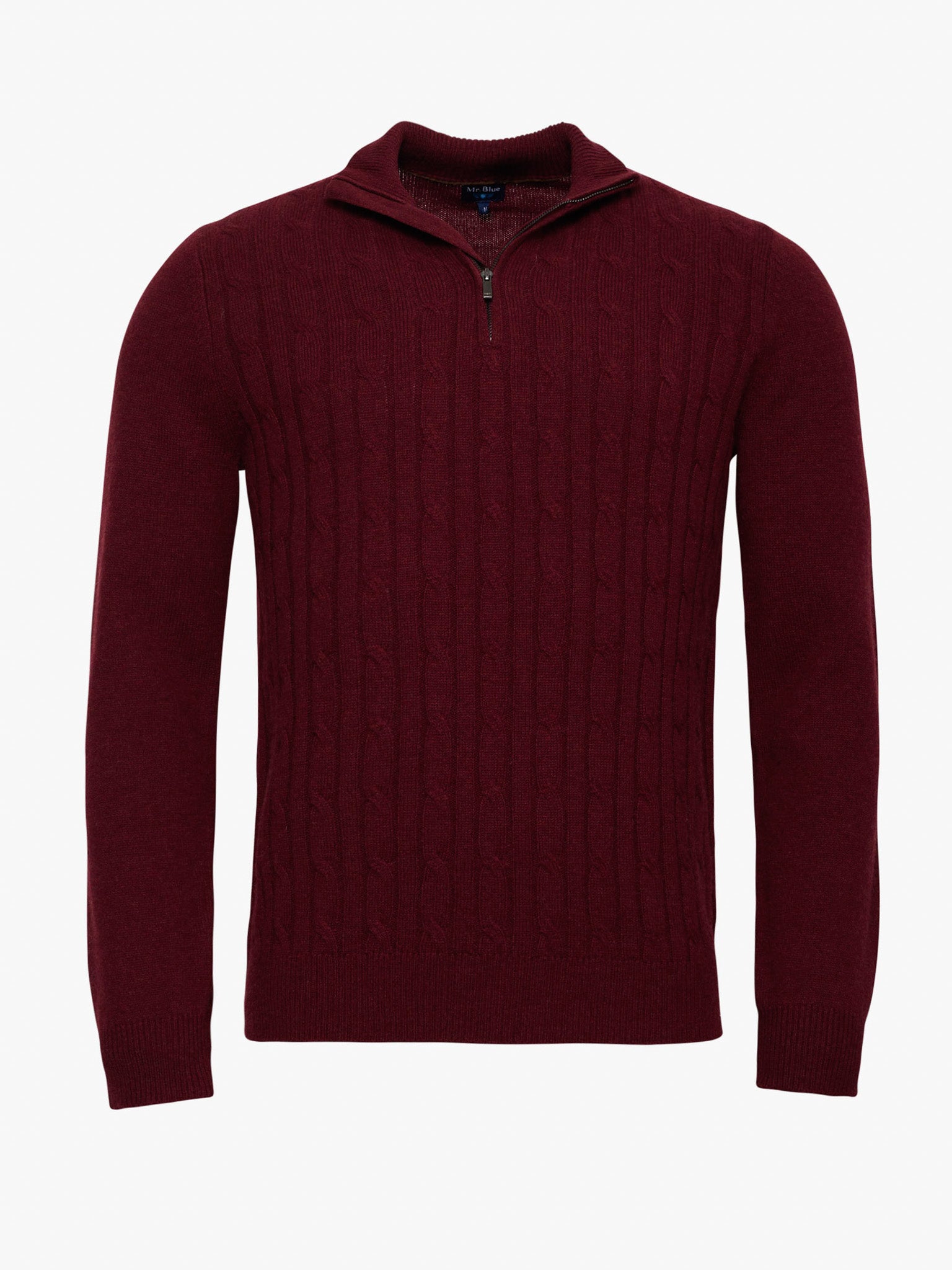 PULLOVER LÃ BORDEAUX COM COTOVELEIRA REGULAR FIT MR. BLUE