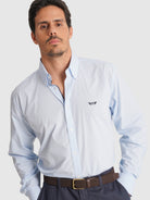 CAMISA ALGODÃO AZUL MANGA COMPRIDA REGULAR FIT MR. BLUE