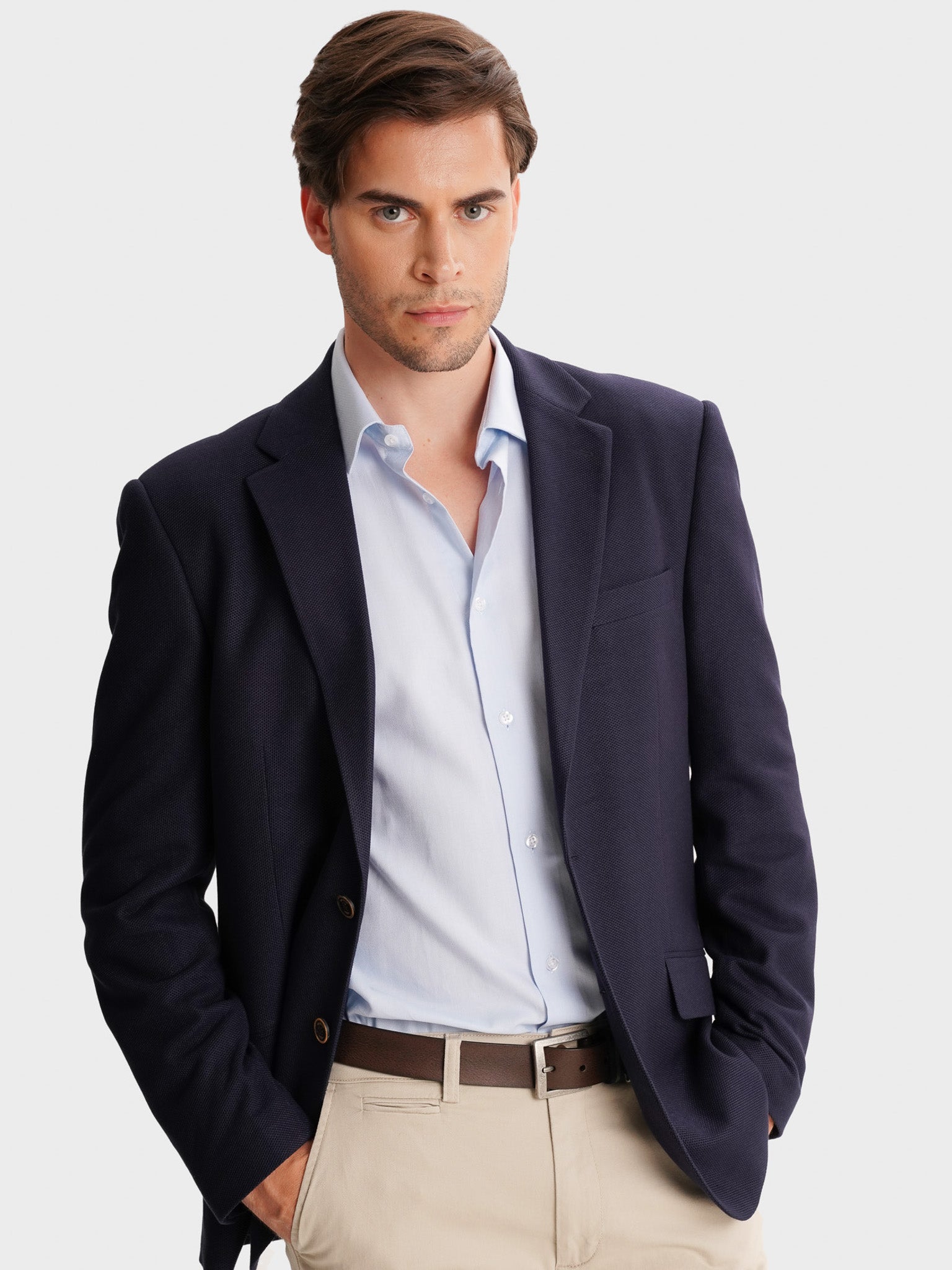 BLAZER OUTROS AZUL MANGA COMPRIDA REGULAR FIT MR. BLUE