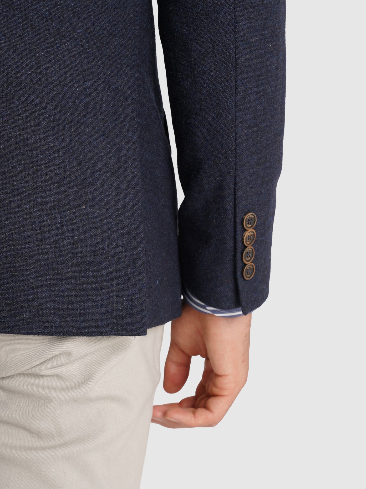 BLAZER LÃ AZUL MANGA COMPRIDA REGULAR FIT MR. BLUE