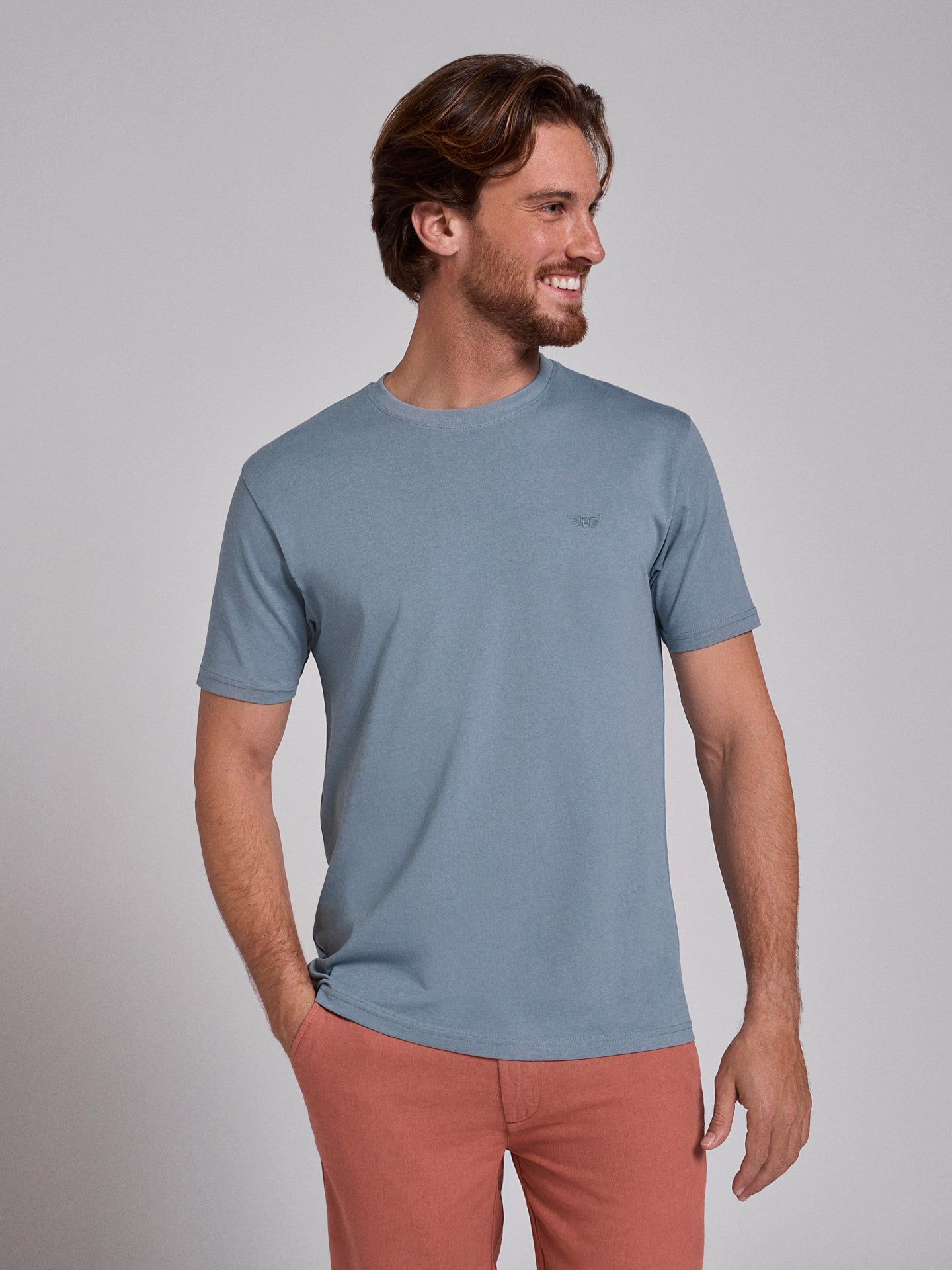 GREEN COTTON T-SHIRT SHORT SLEEVE REGULAR FIT MR. BLUE