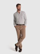 CAMISA ALGODÃO VERDE MANGA COMPRIDA REGULAR FIT MR. BLUE