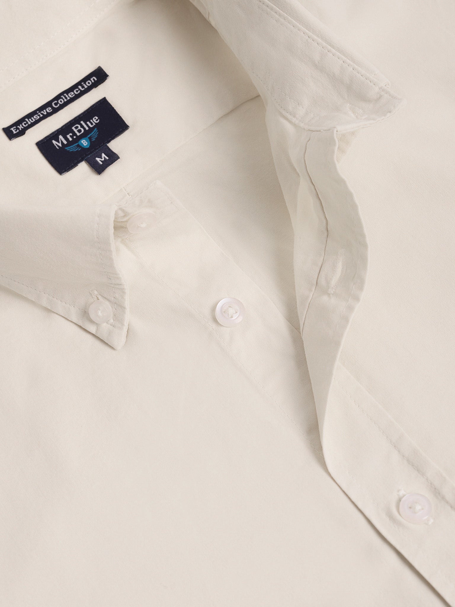 CAMISA ALGODÃO BRANCA MANGA COMPRIDA REGULAR FIT MR. BLUE