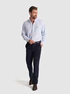 CAMISA FLANELA AZUL MANGA COMPRIDA REGULAR FIT MR. BLUE