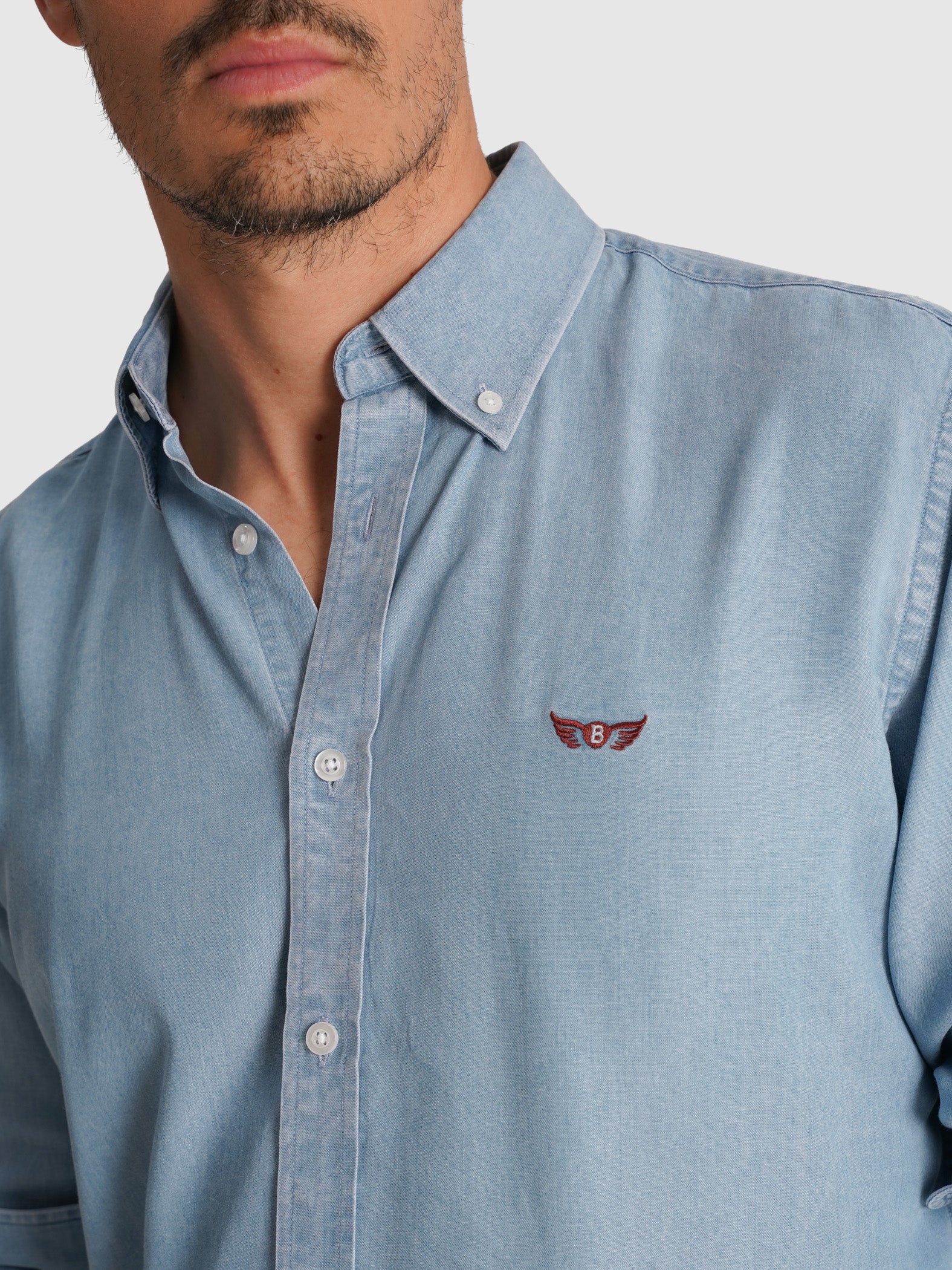 CAMISA ALGODÃO AZUL MANGA COMPRIDA REGULAR FIT MR. BLUE