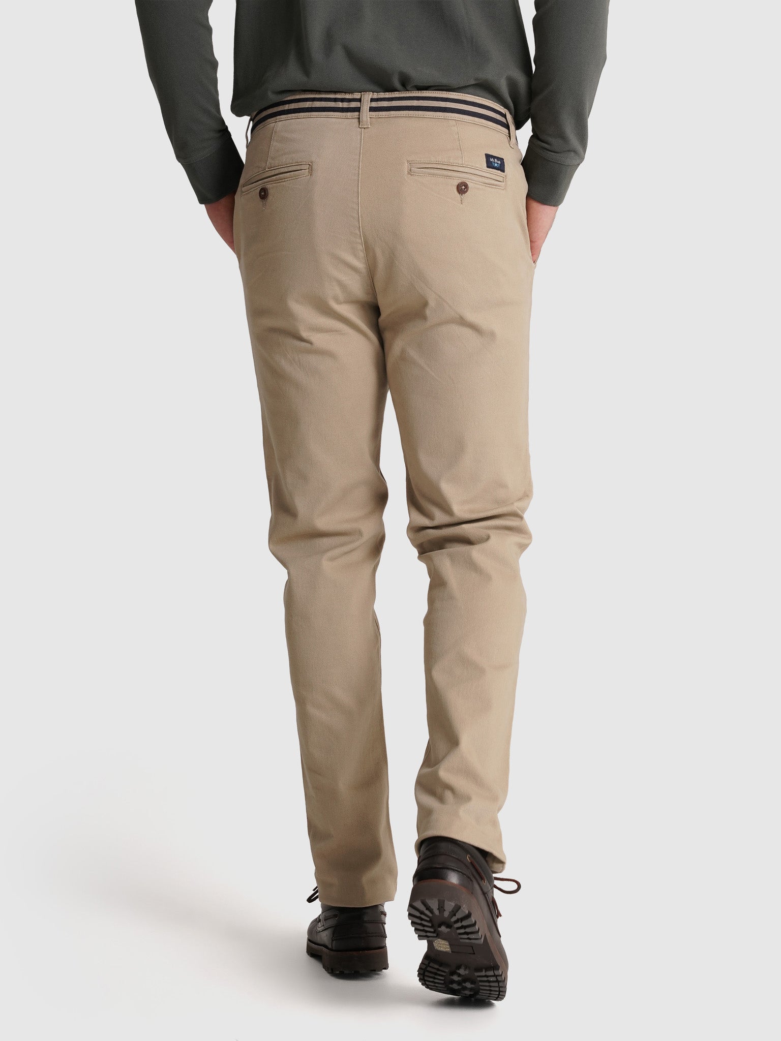 BEIGE COTTON SLIM FIT MR. BLUE