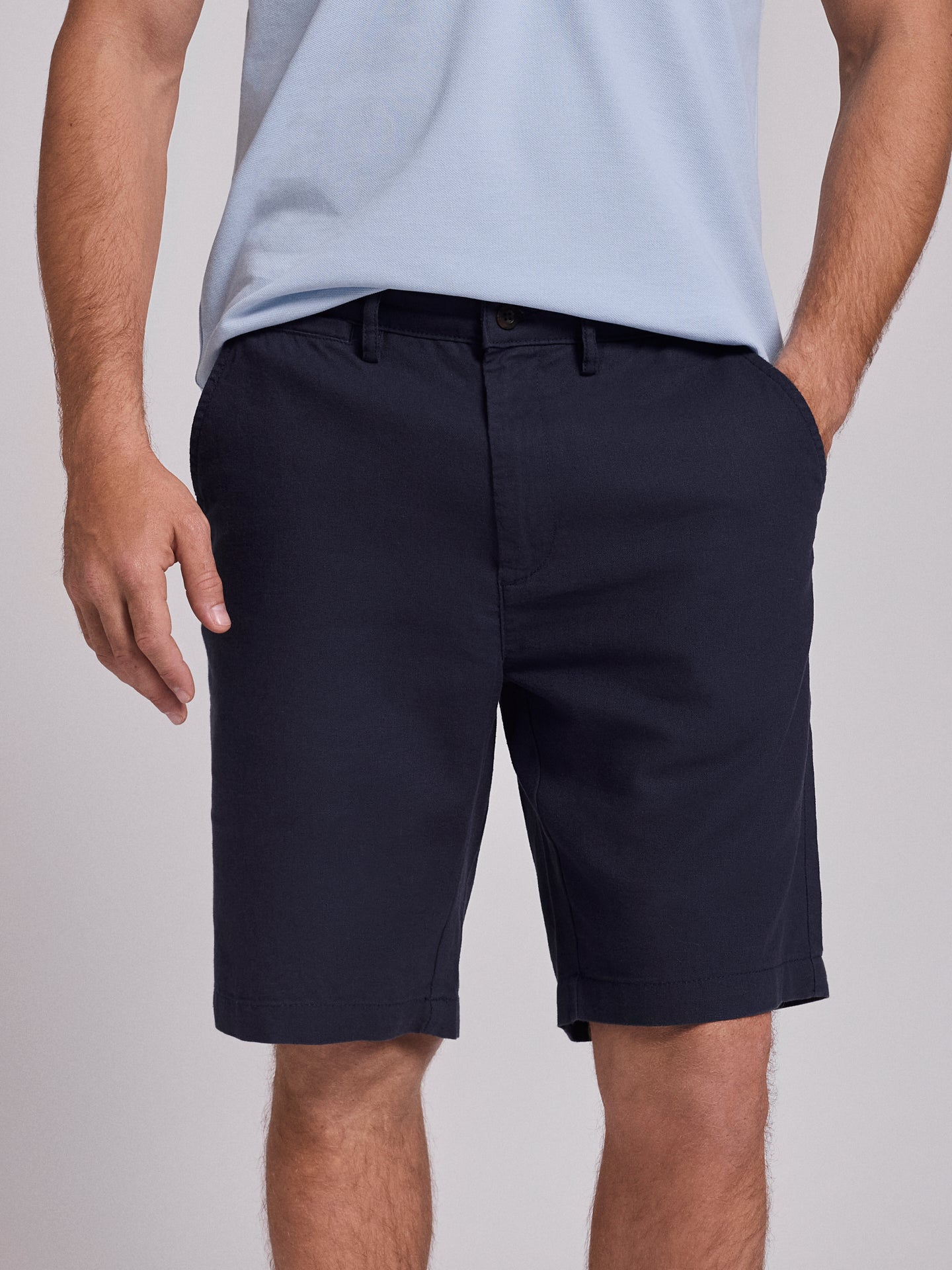 BERMUDA LINO AZUL REGULAR FIT MR. AZUL