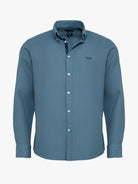 CAMISA ALGODÃO VERDE MANGA COMPRIDA REGULAR FIT MR. BLUE