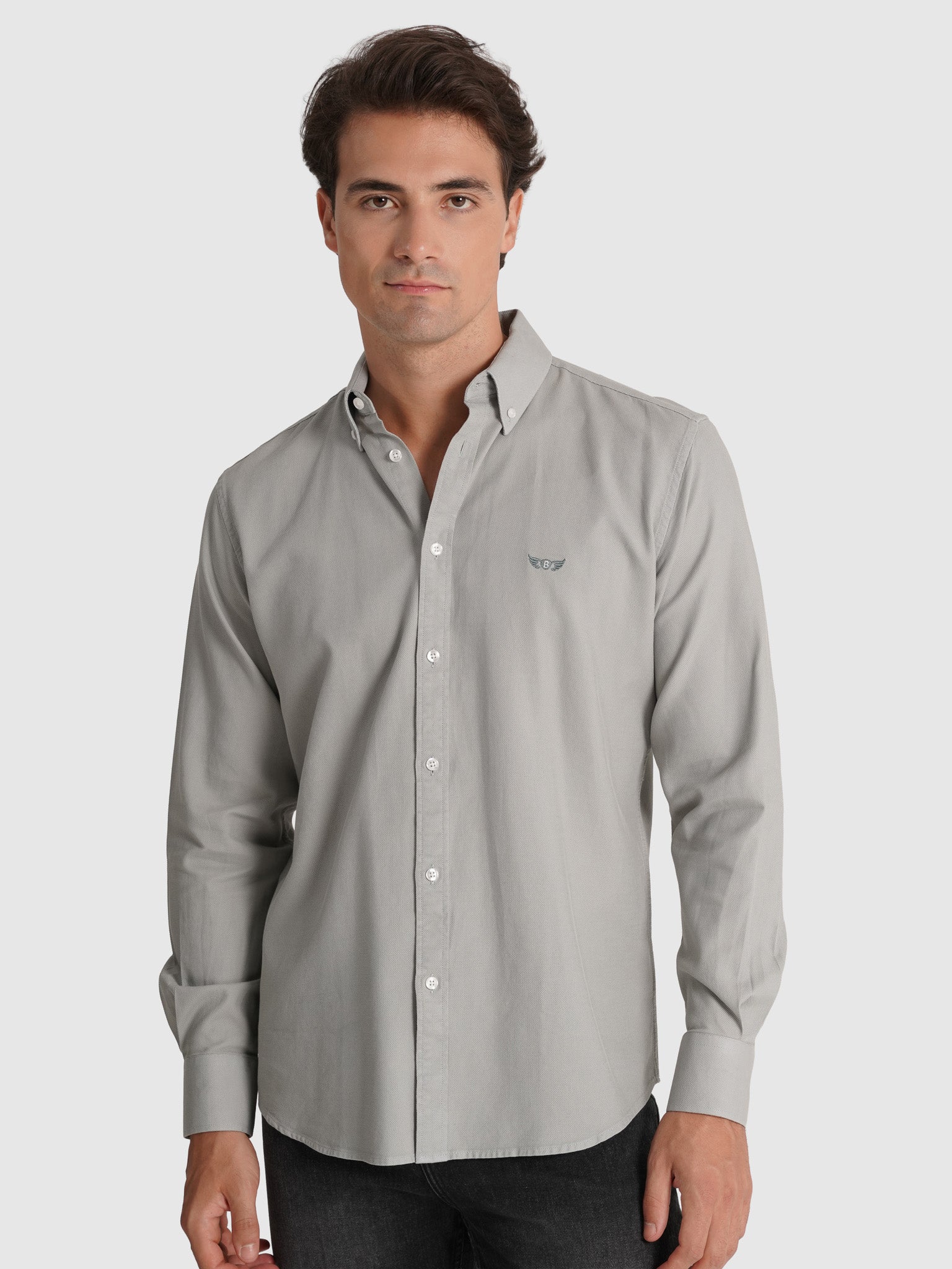 CAMISA ALGODÃO VERDE MANGA COMPRIDA REGULAR FIT MR. BLUE