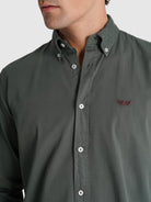 CAMISA ALGODÃO VERDE MANGA COMPRIDA REGULAR FIT MR. BLUE