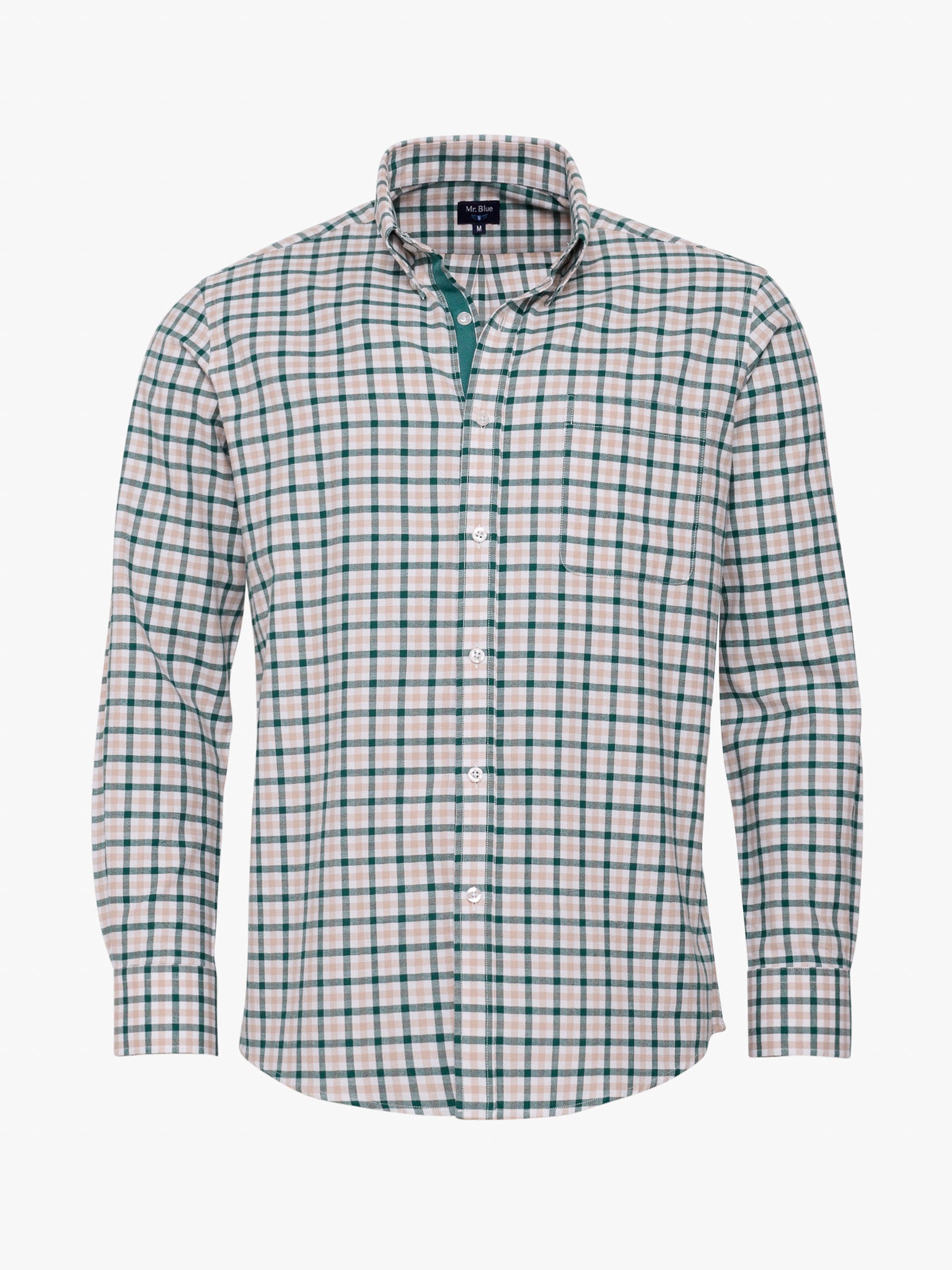 CAMISA ALGODÃO VERDE MANGA COMPRIDA REGULAR FIT MR. BLUE