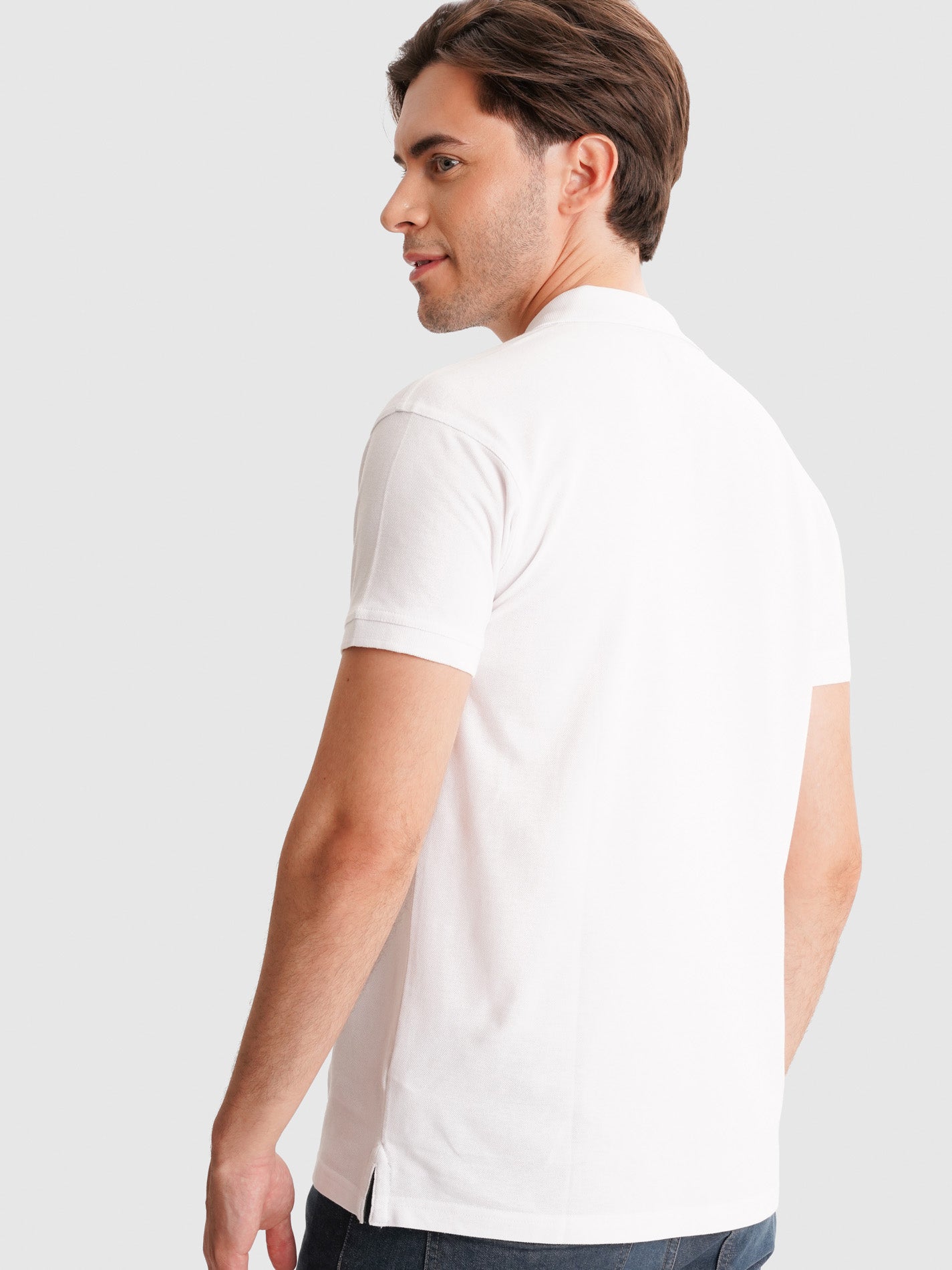 POLO BLANCO MANGA CORTA REGULAR FIT MR. AZUL